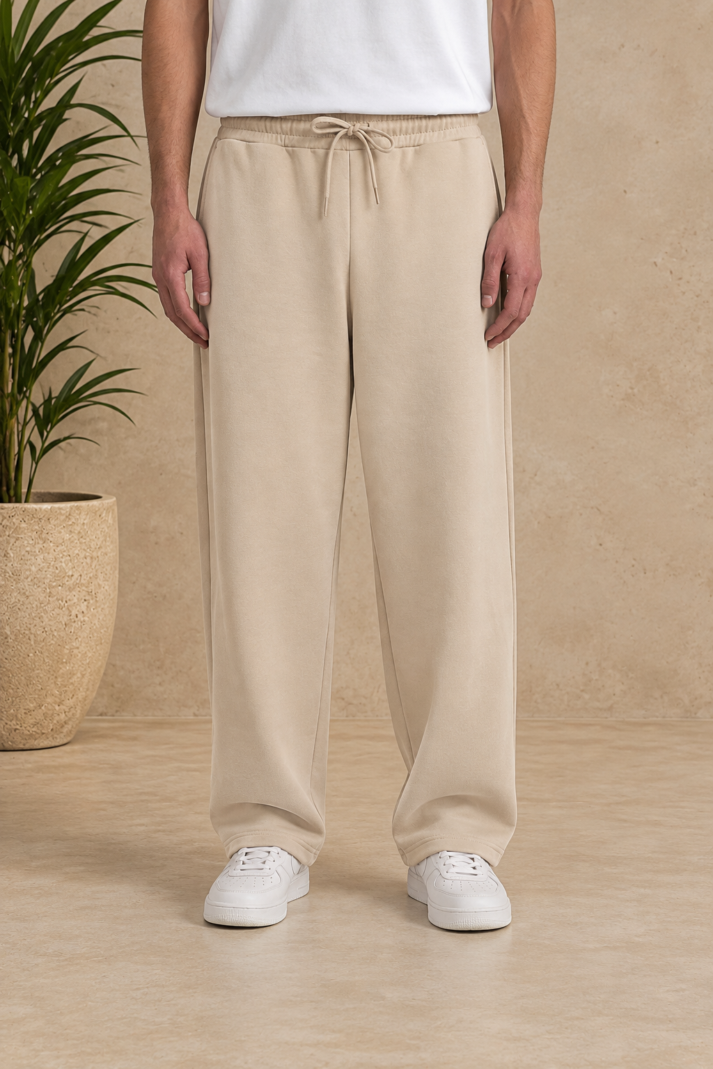 Pantalon jogg loose beige