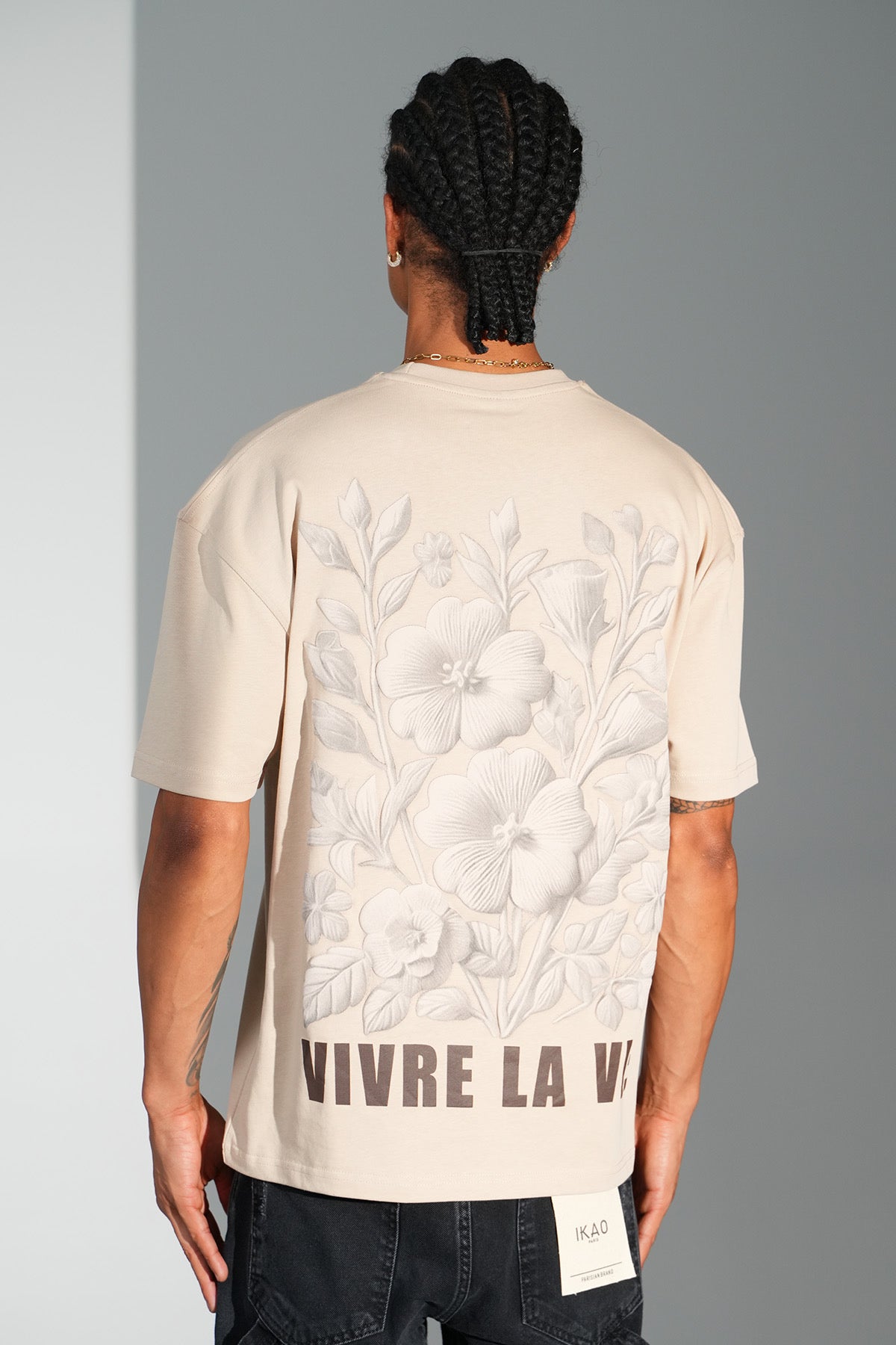 T-Shirt Vivre la vie beige