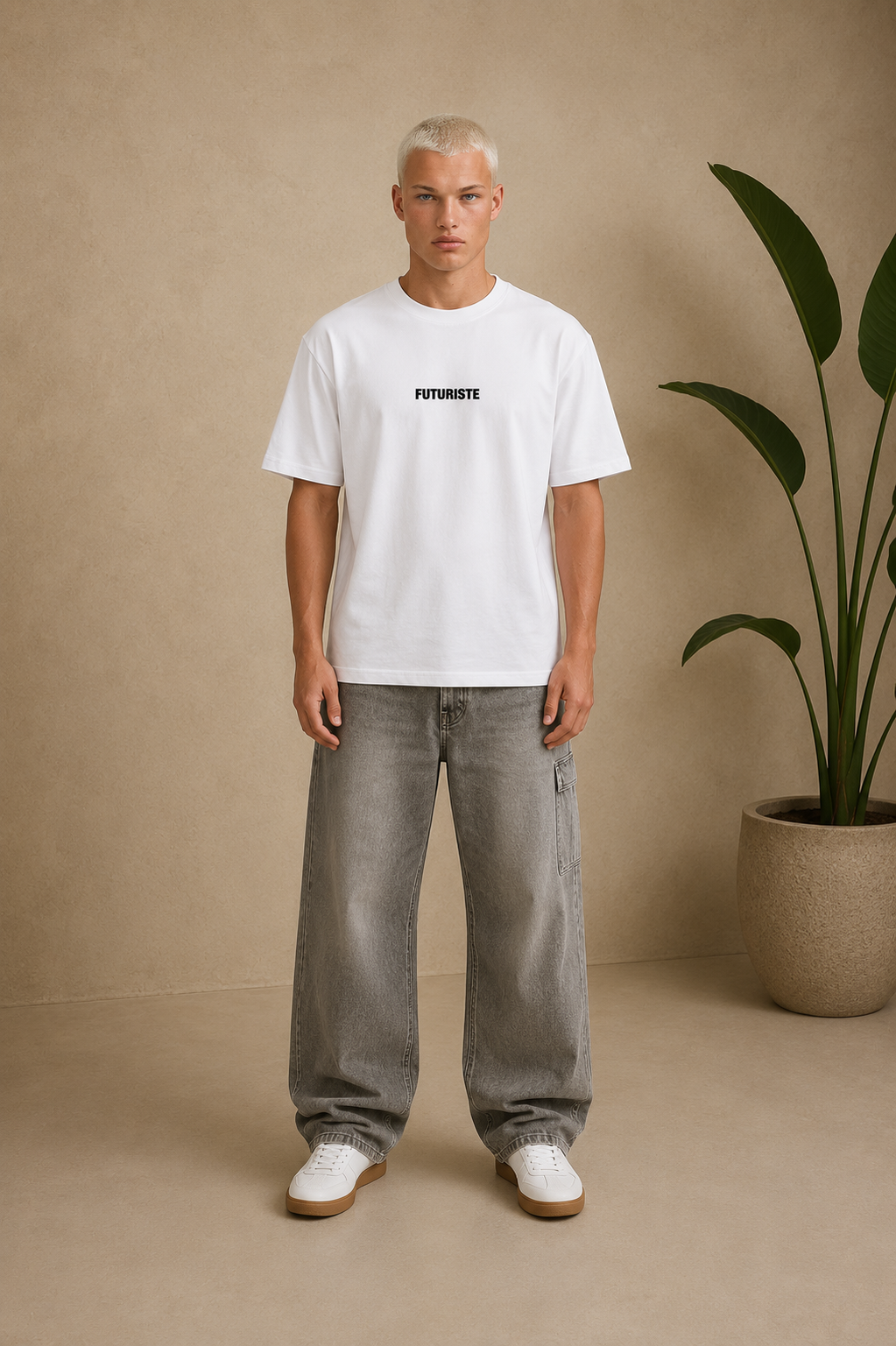 T-Shirt ART futuriste blanc