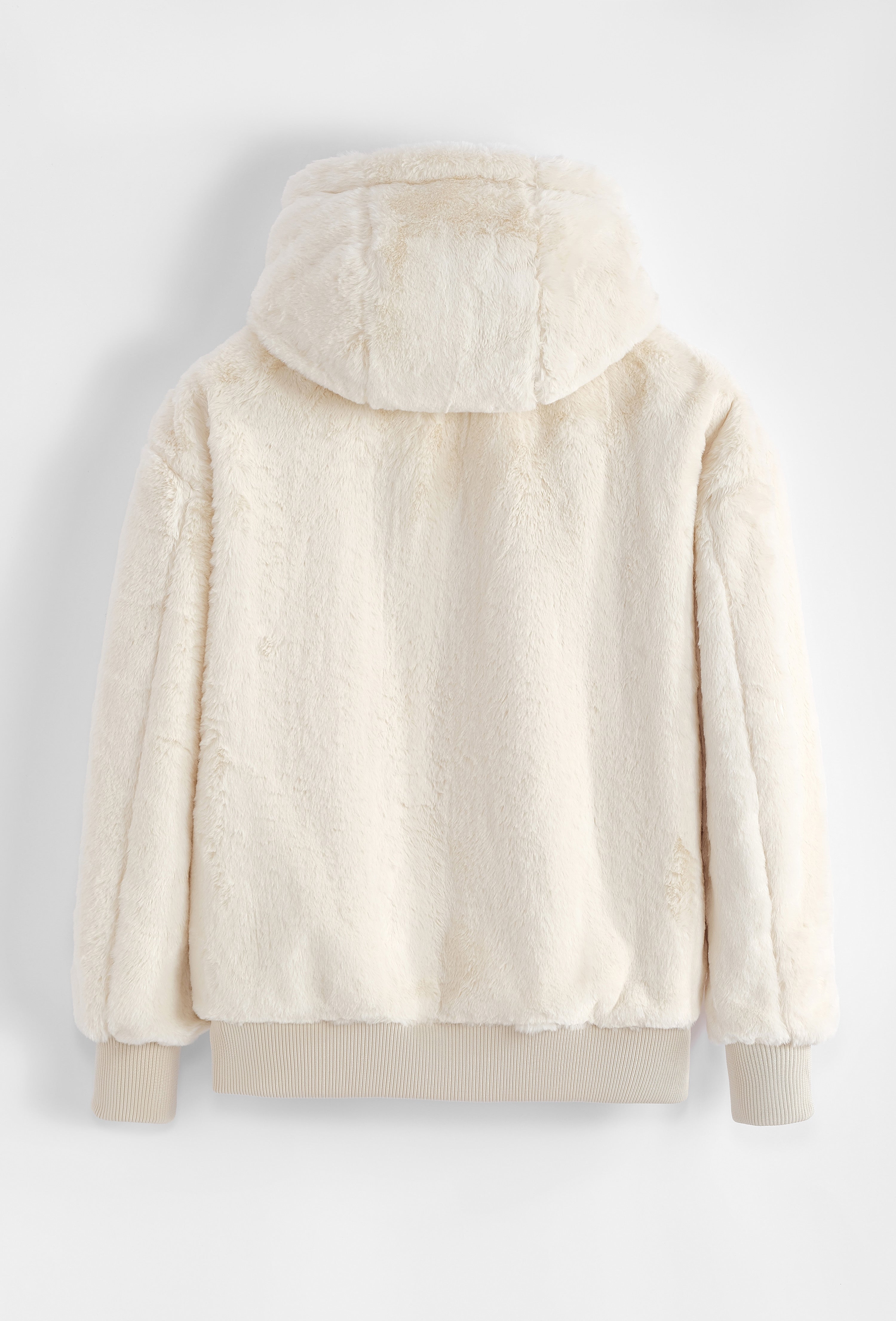 Veste réversible beige nylon / fourrure