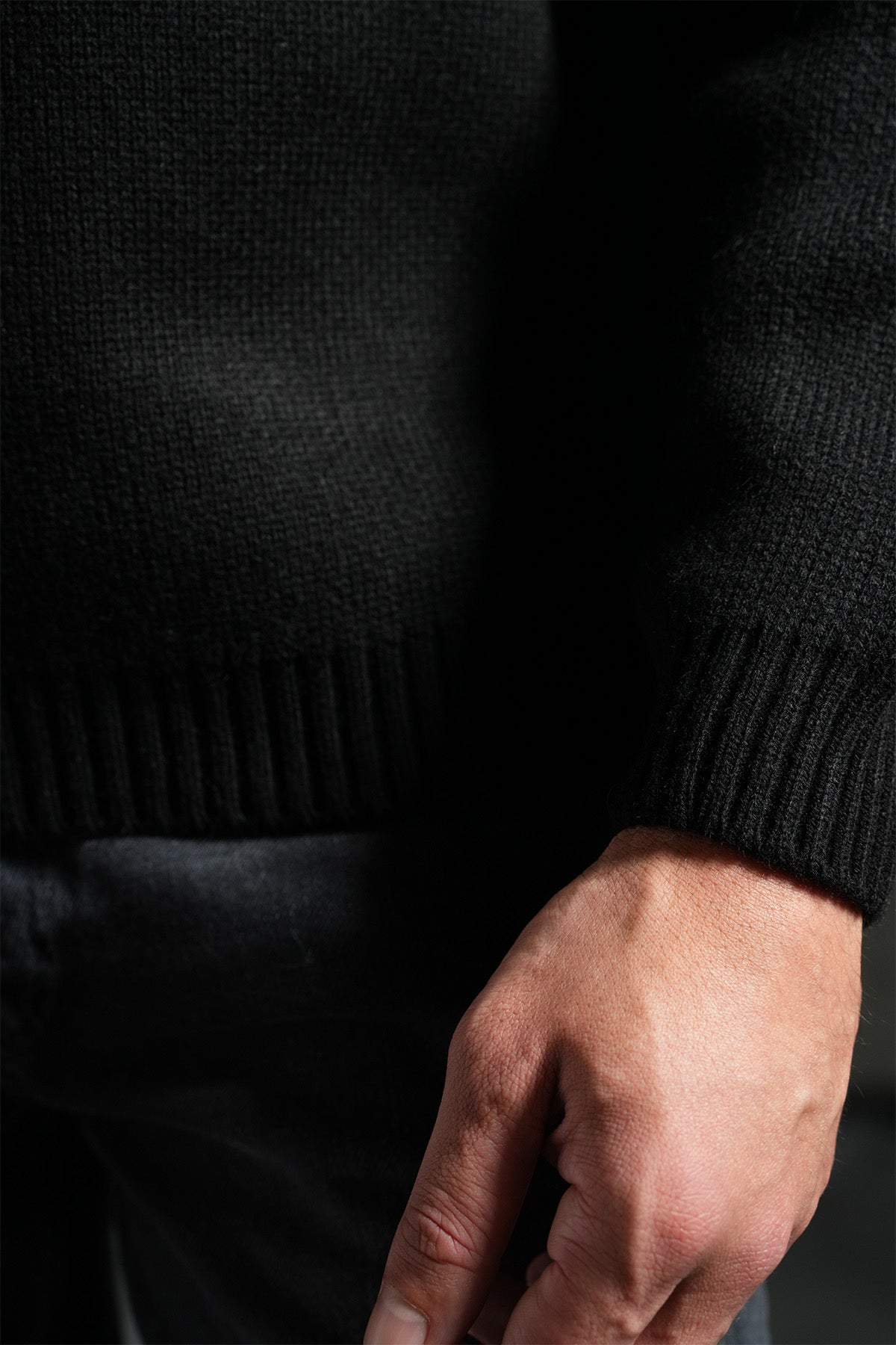 Pull épais maille noir