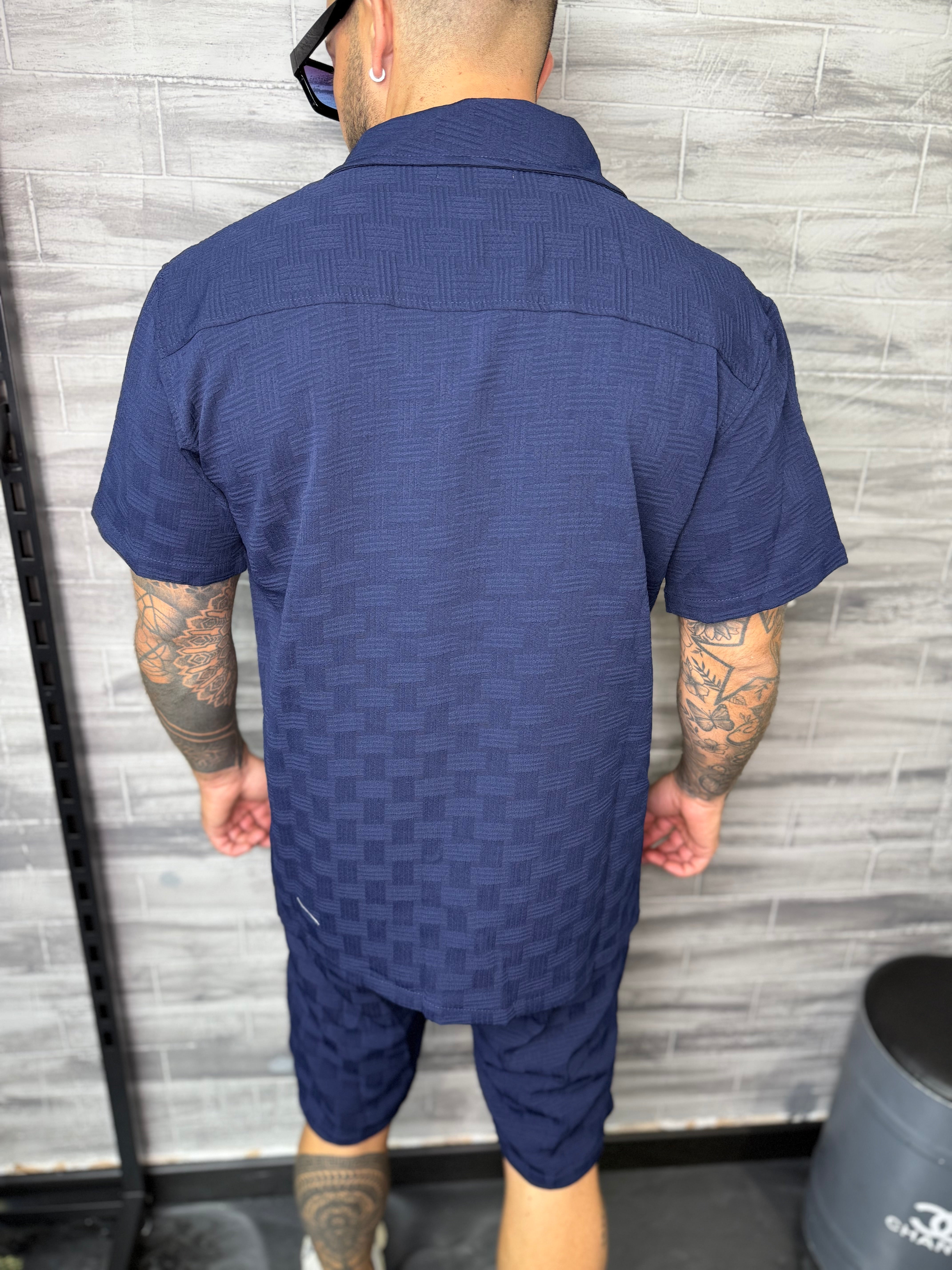 Ensemble Malta short + chemise navy