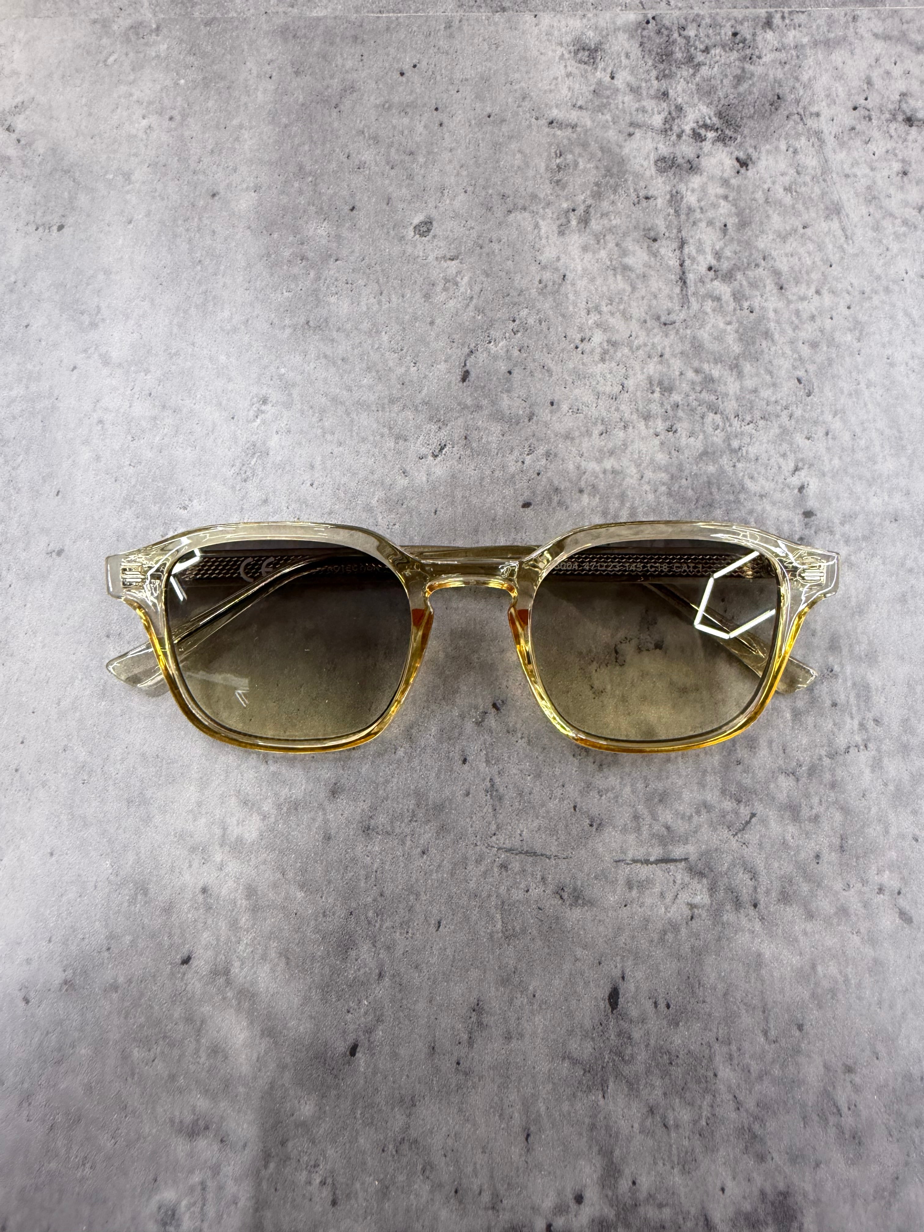 Lunette Dubaï fumée jaune monture beige