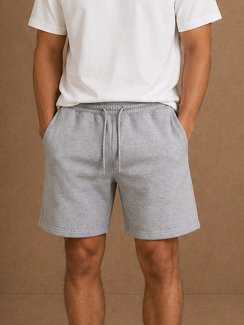 Short coton gris