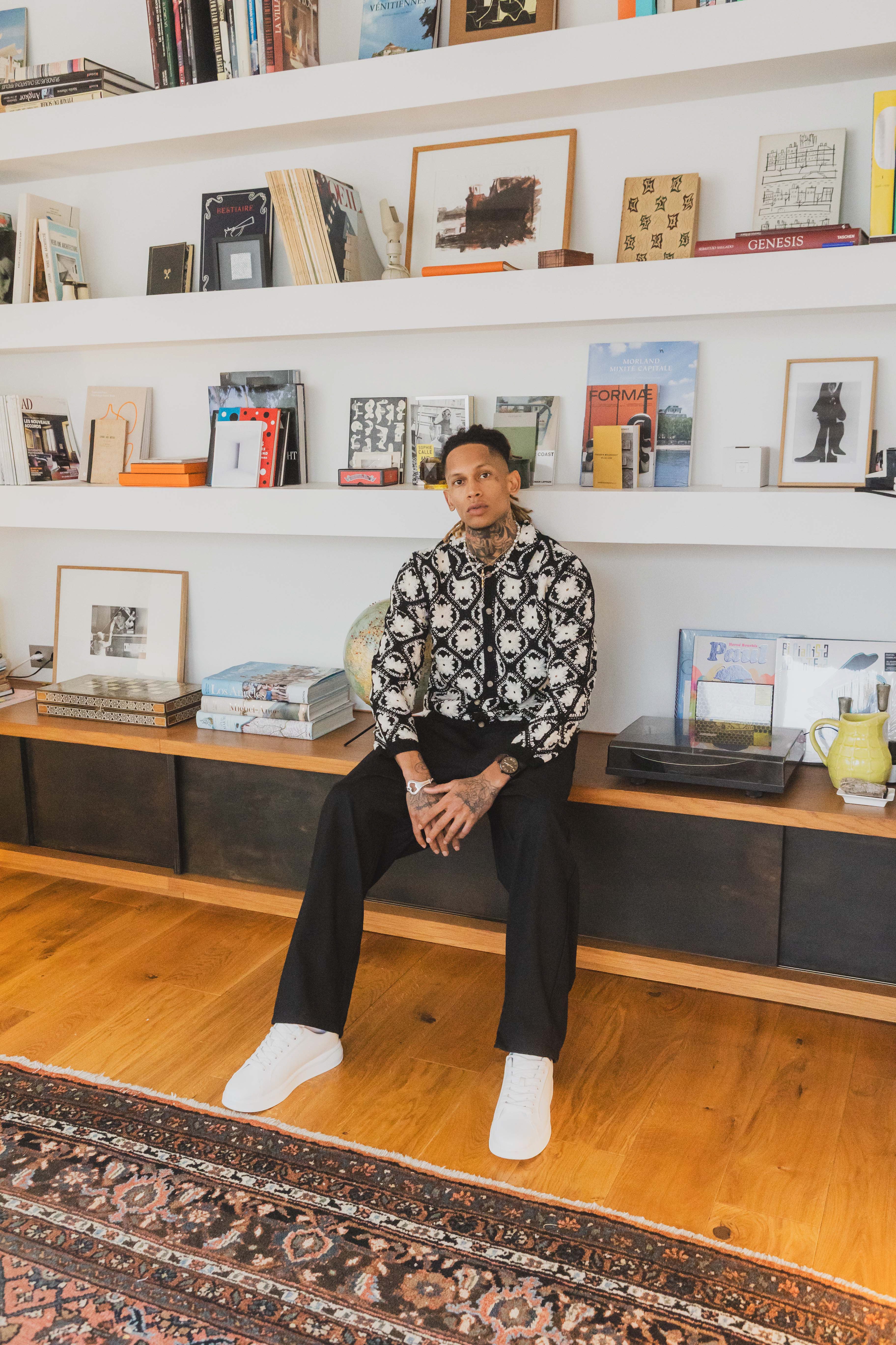 Surchemise motifs noir/blanc