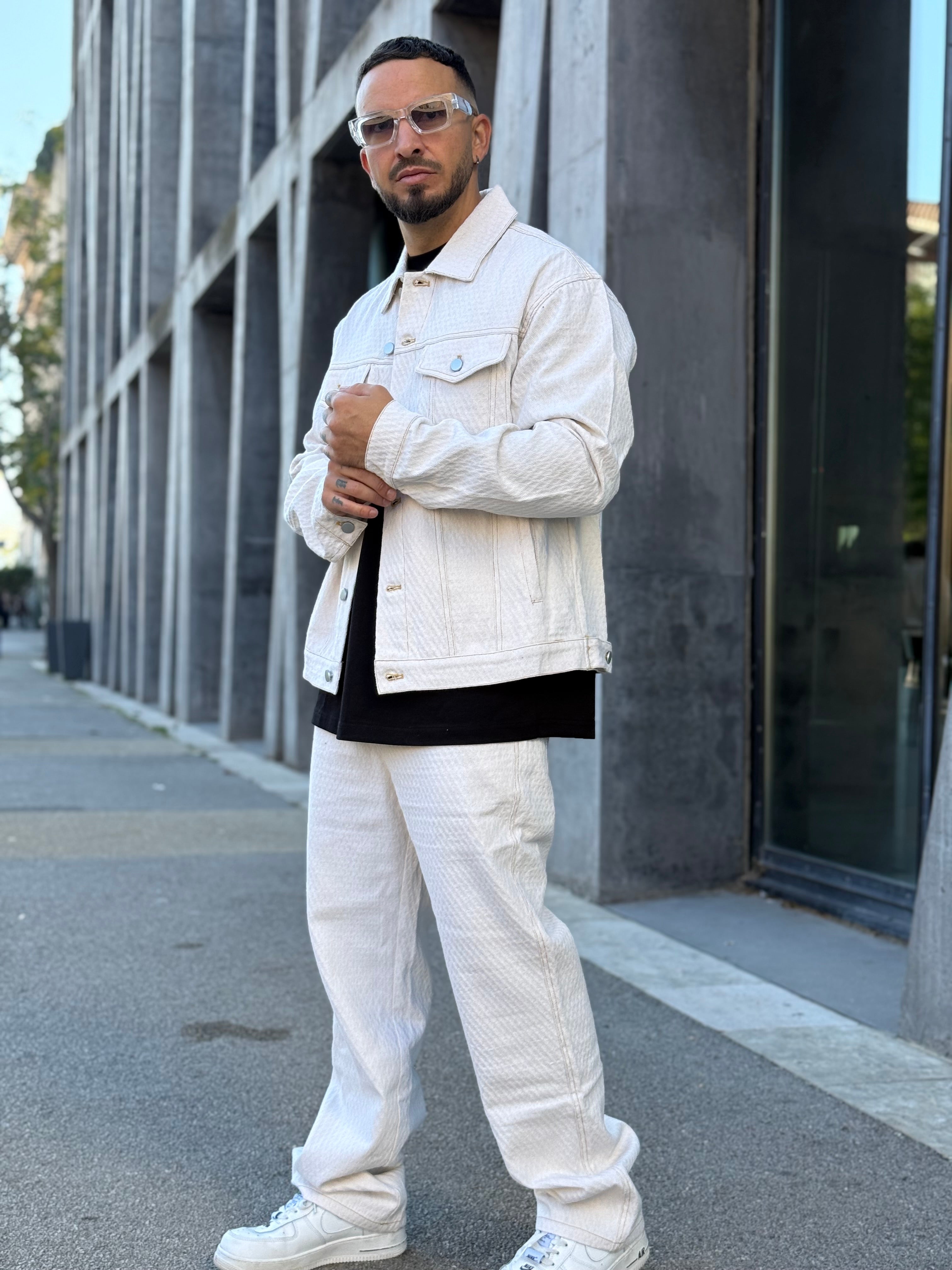 Ensemble veste + pantalon Denim beige