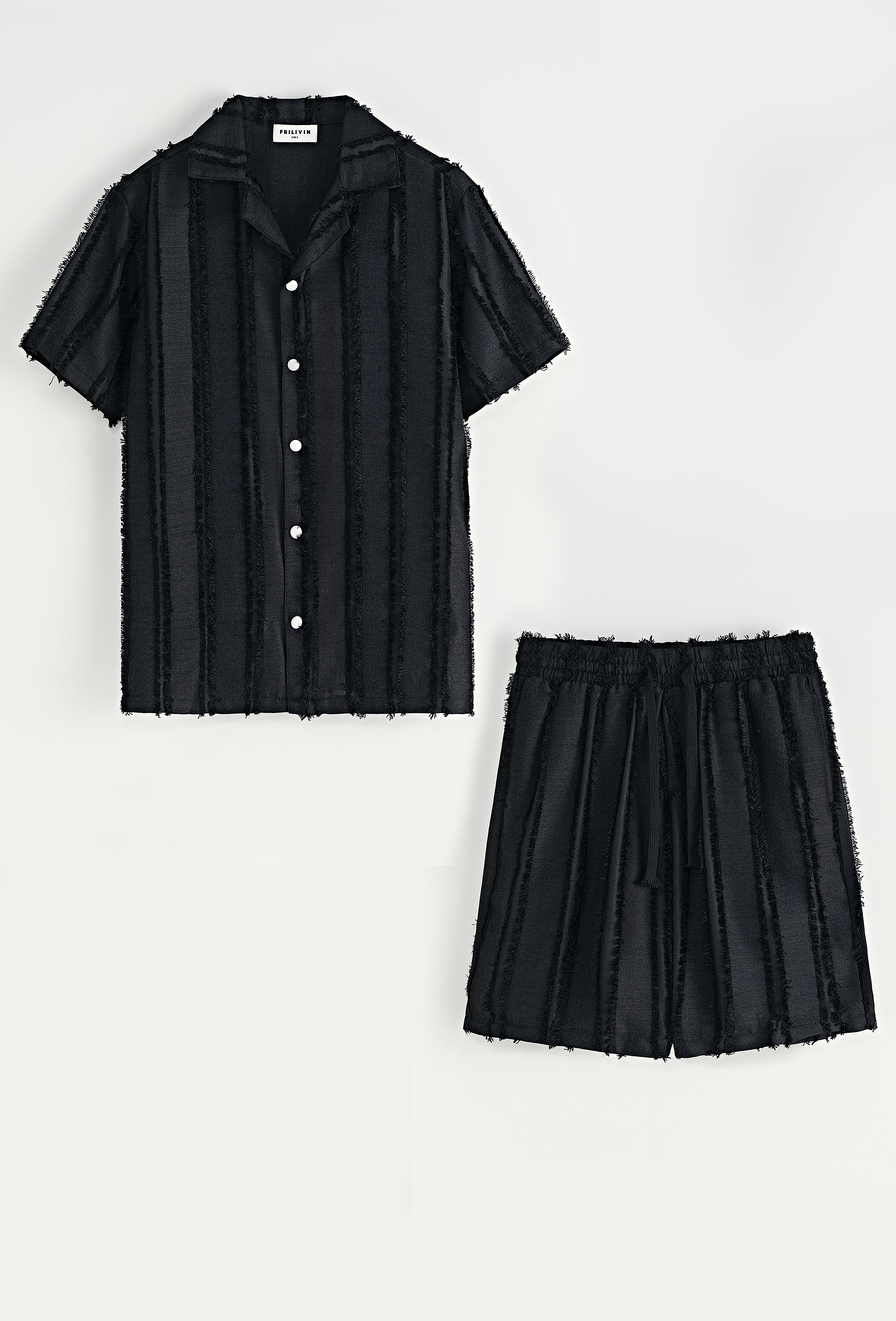 Ensemble Lisbone short + chemise noir