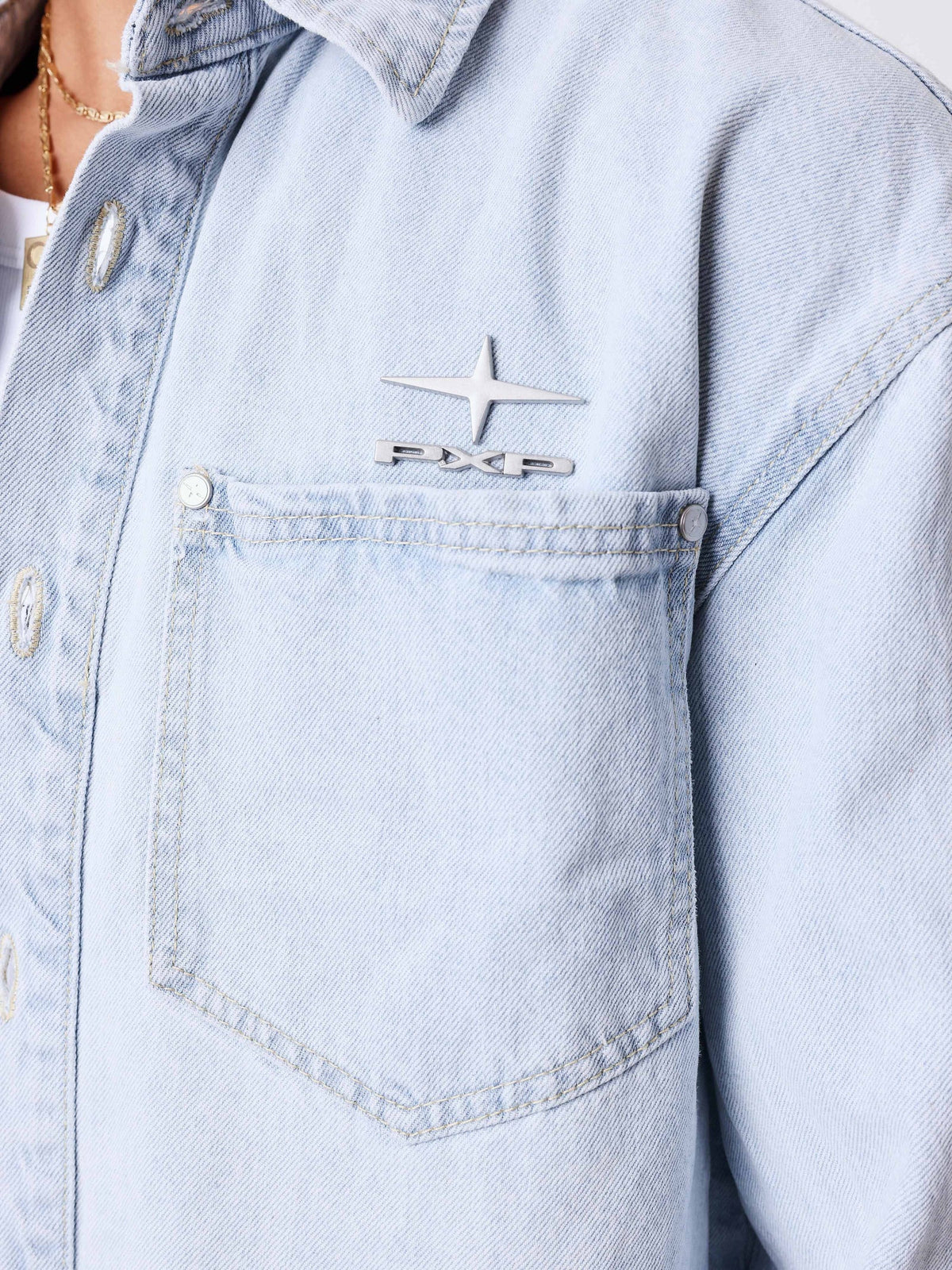 PXP - VESTE EN JEAN POLARIS BLEU CLAIR