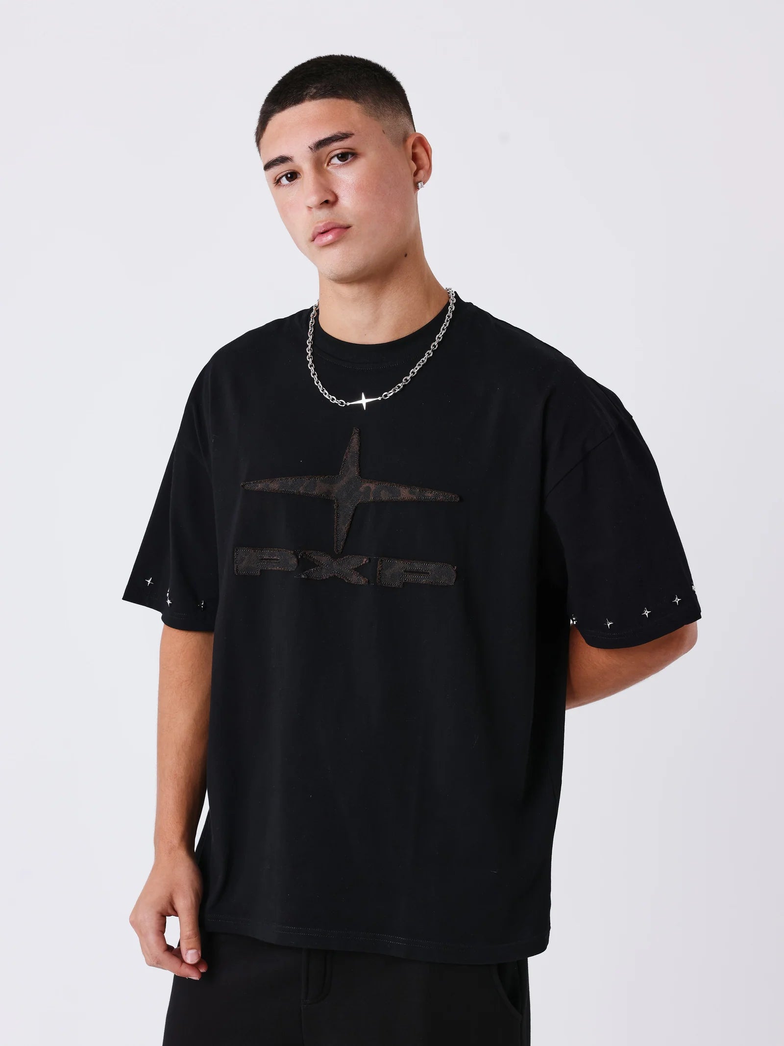 PXP - T-shirt noir léopard