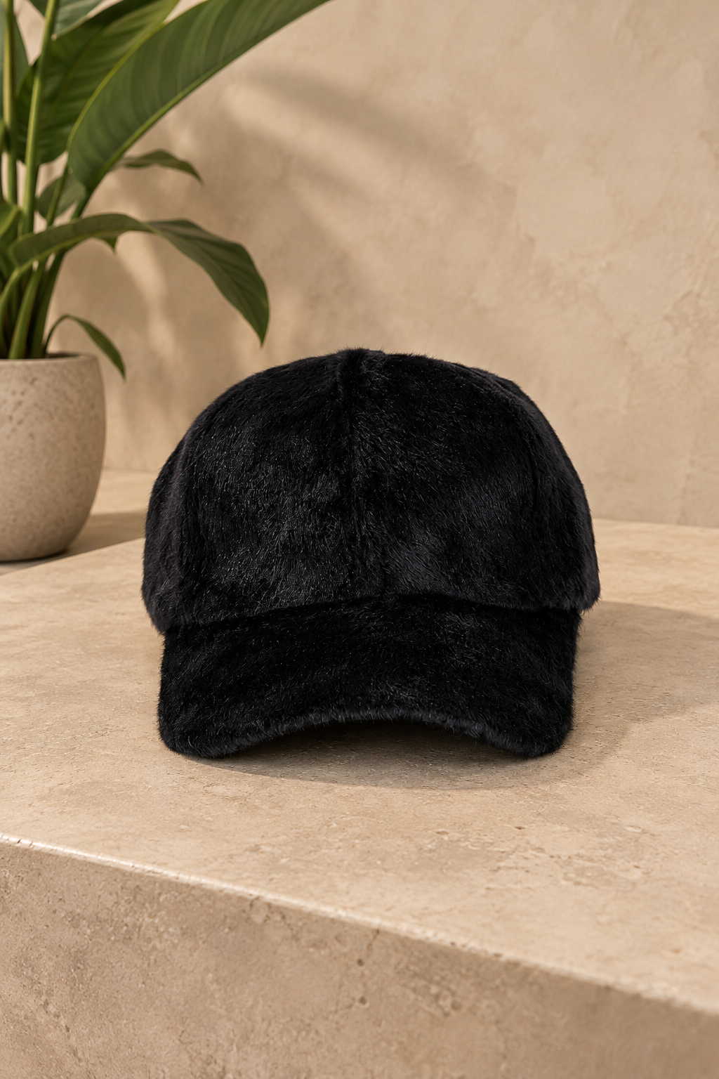Casquette fourrure noire