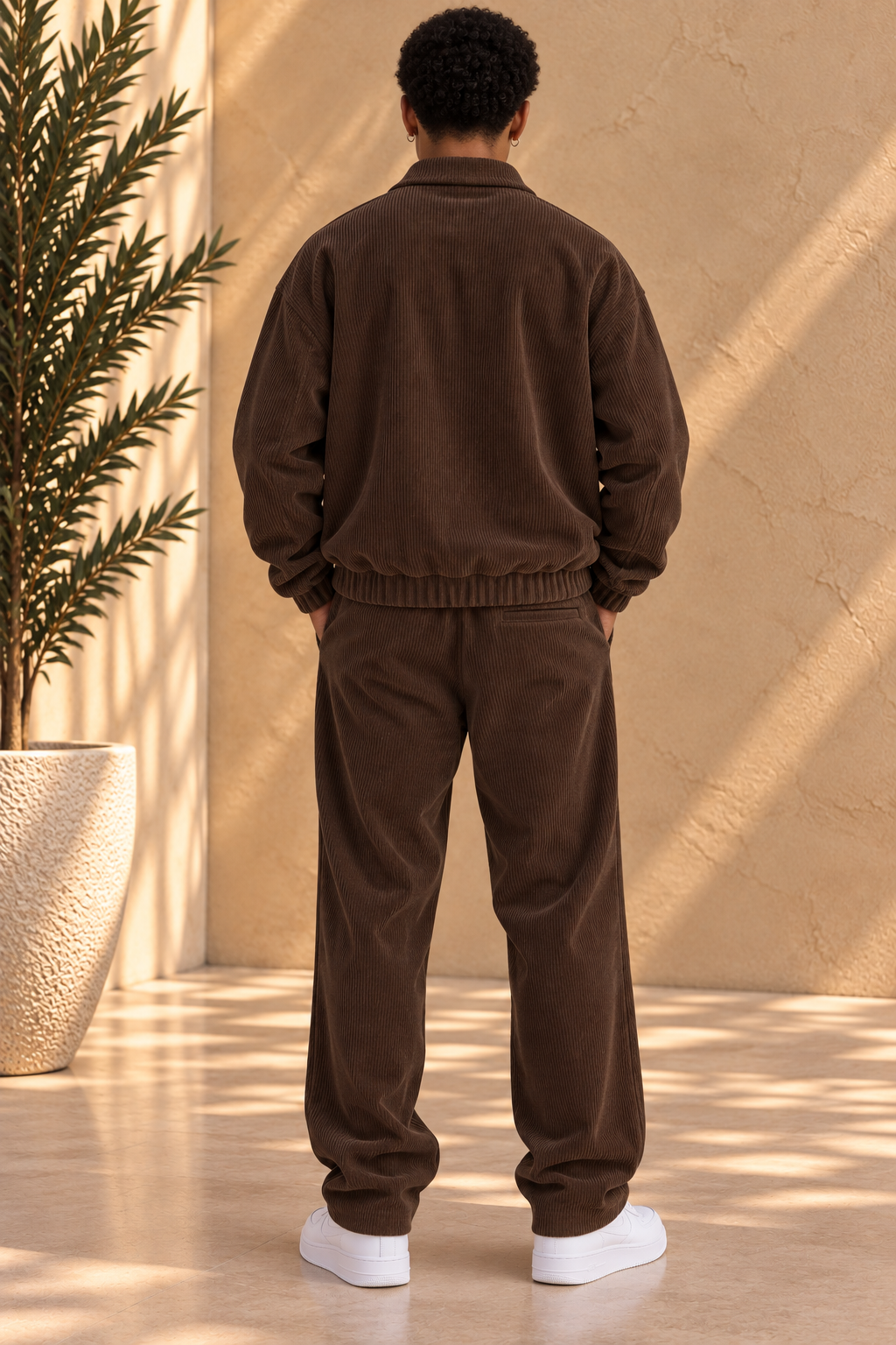 Ensemble velvet marron velours côtelé