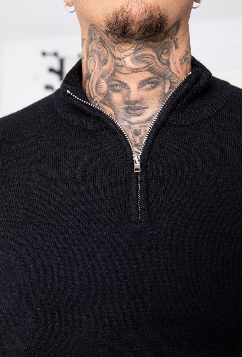 Pull zip noir