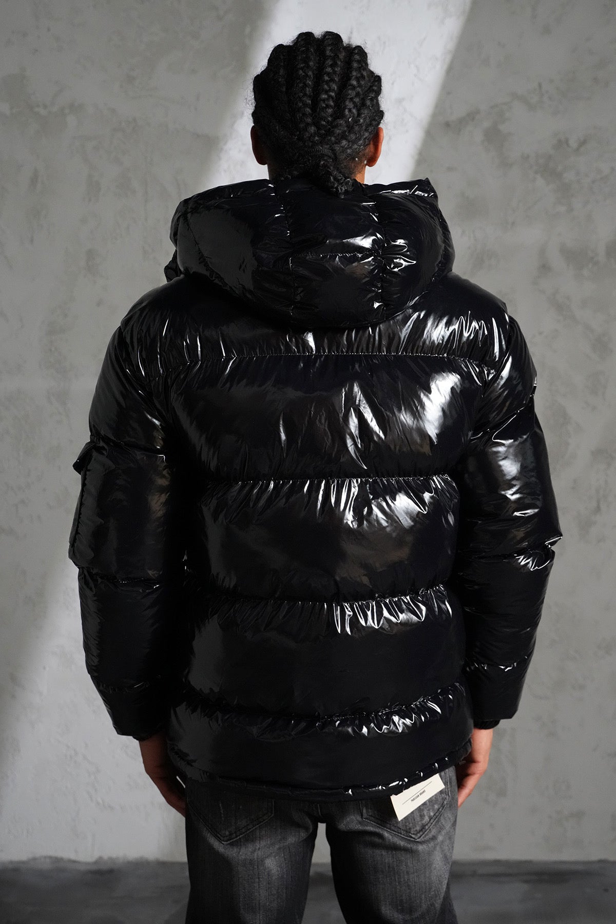 Doudoune brillante noir