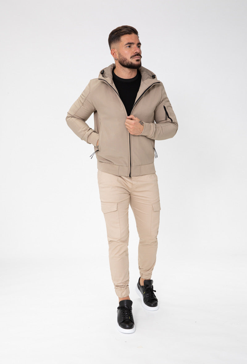 Veste capuche beige