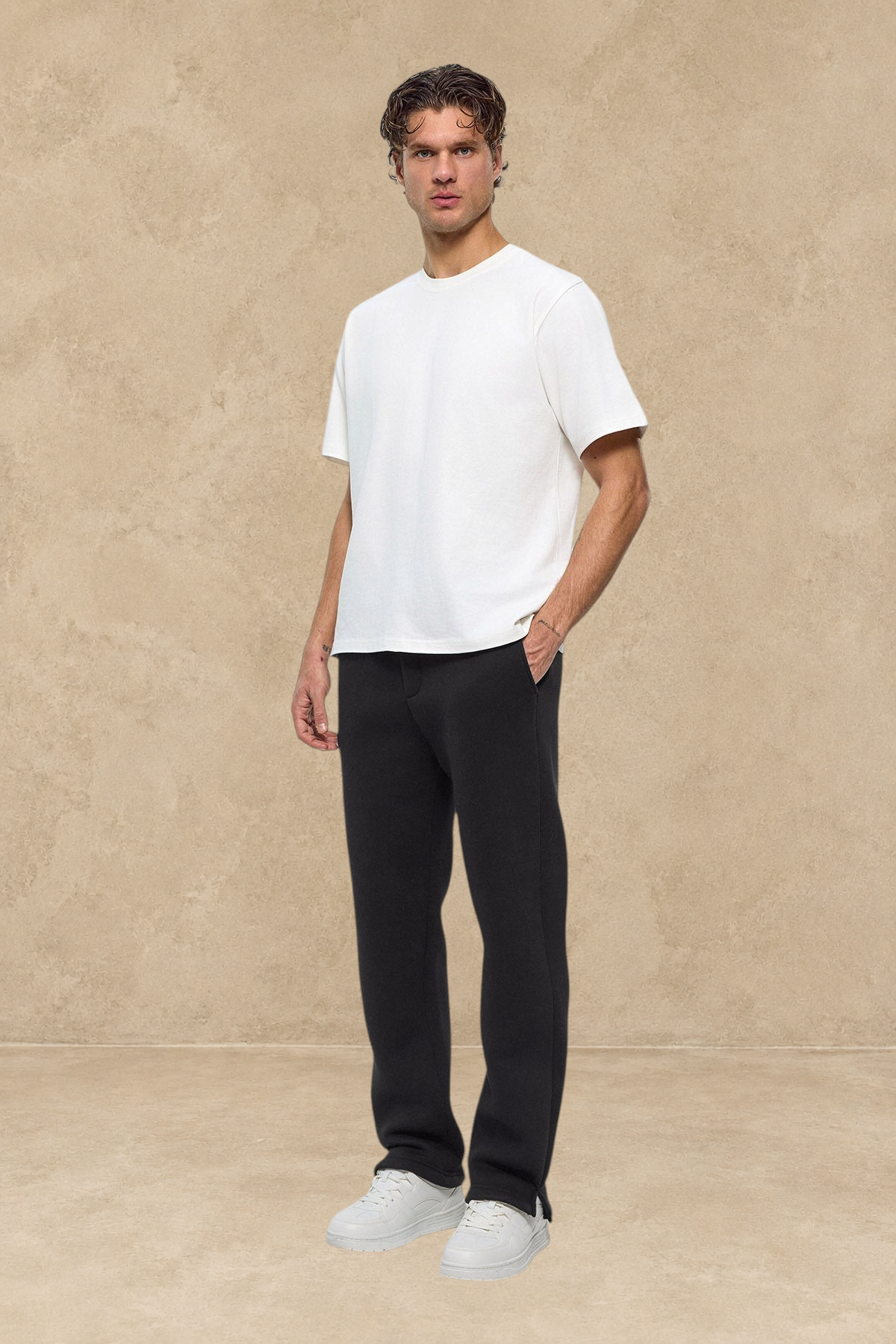 Pantalon jogg fente noir