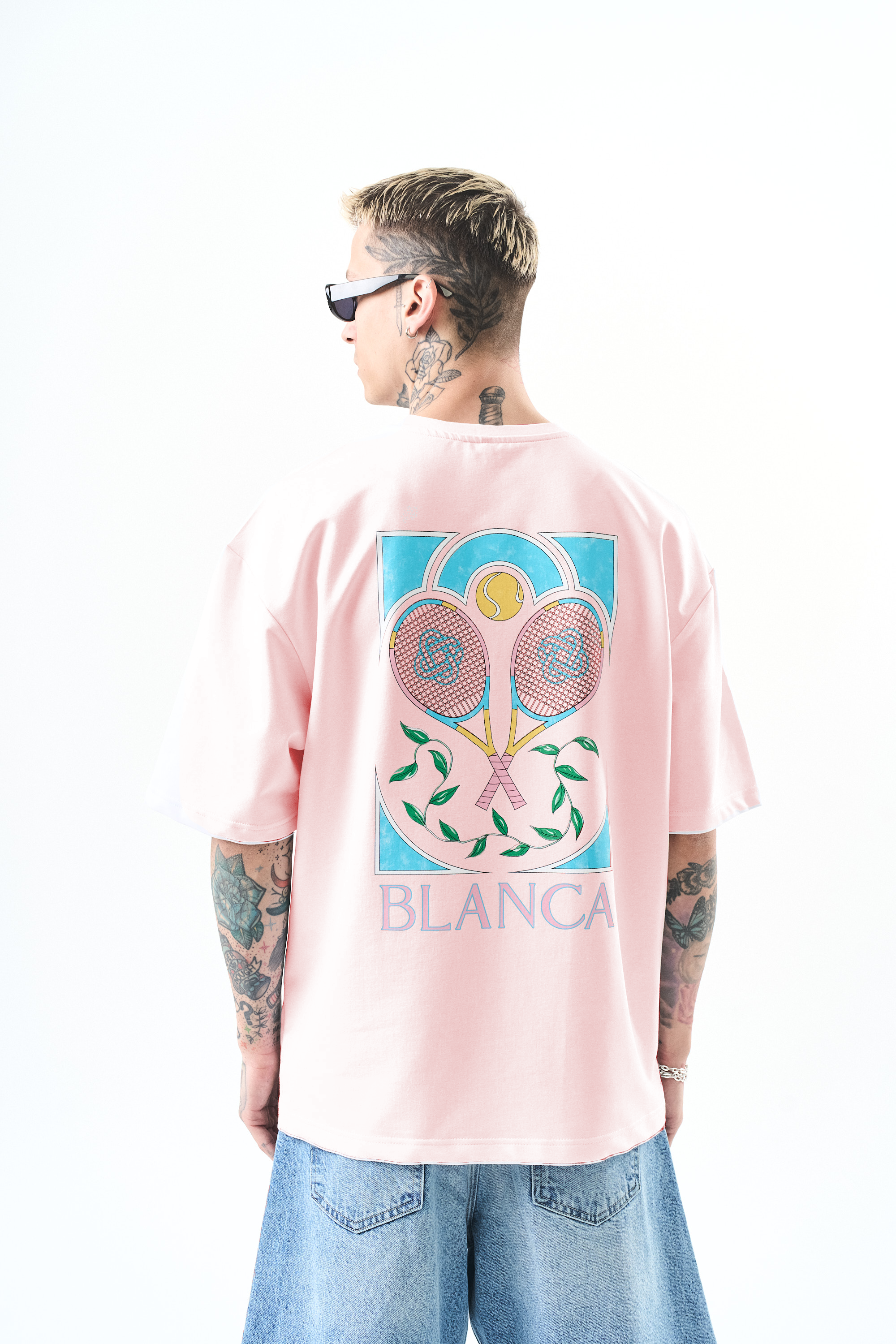 T-shirt Blanca raquette rose