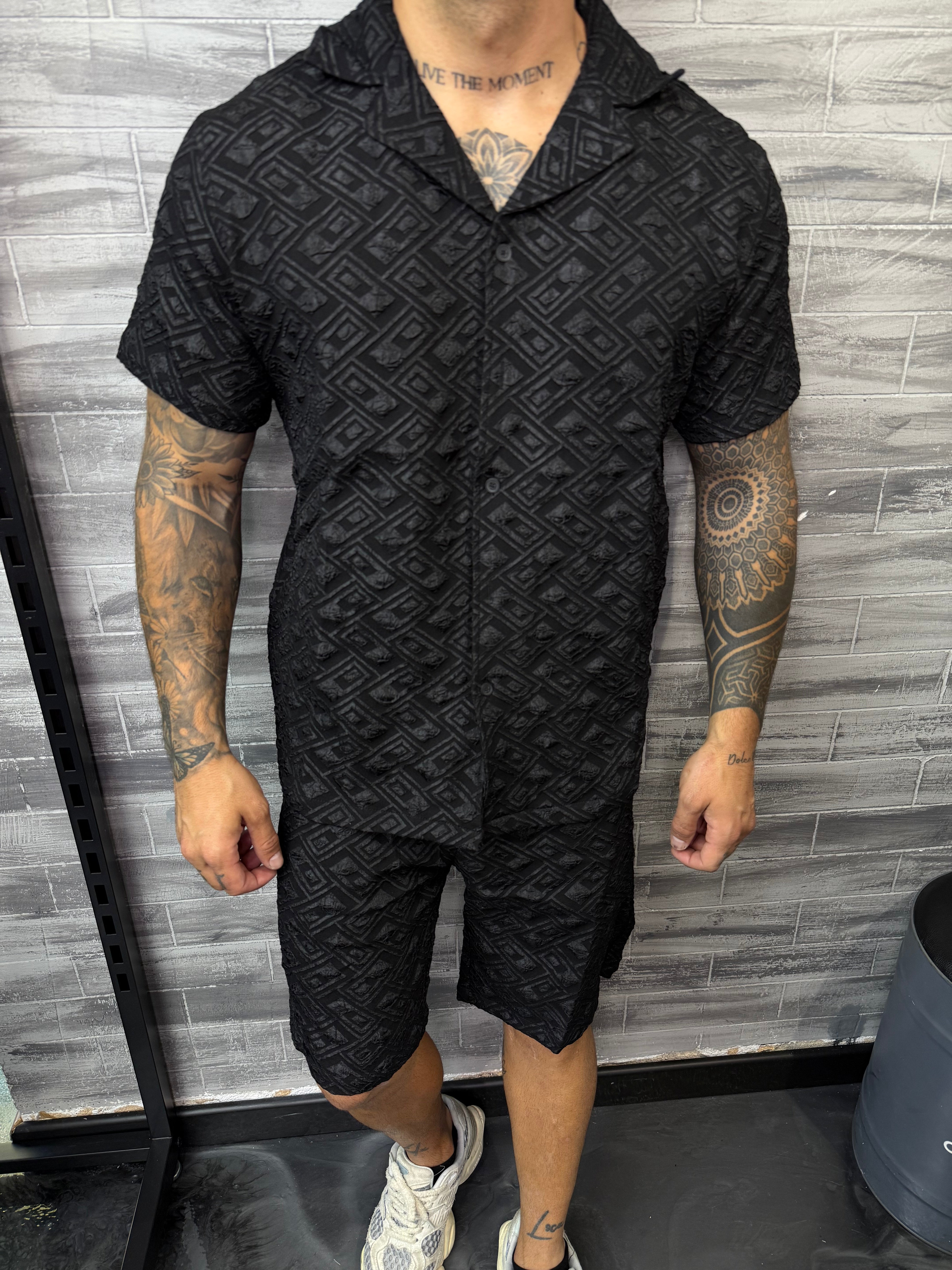 Ensemble Napoli short + chemise noir