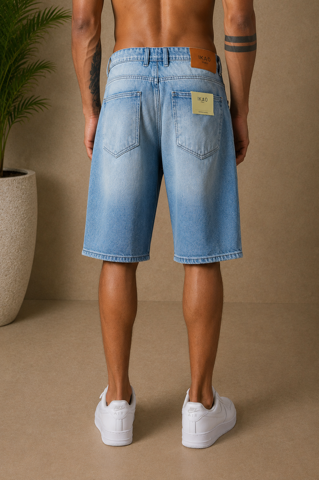 Short Jean bermuda bleu clair