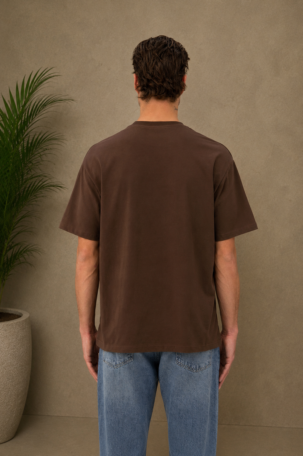 T-shirt marron cœur blanc