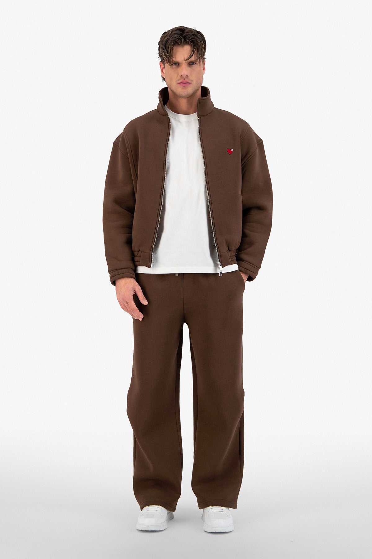 Pantalon jogging marron petit cœur