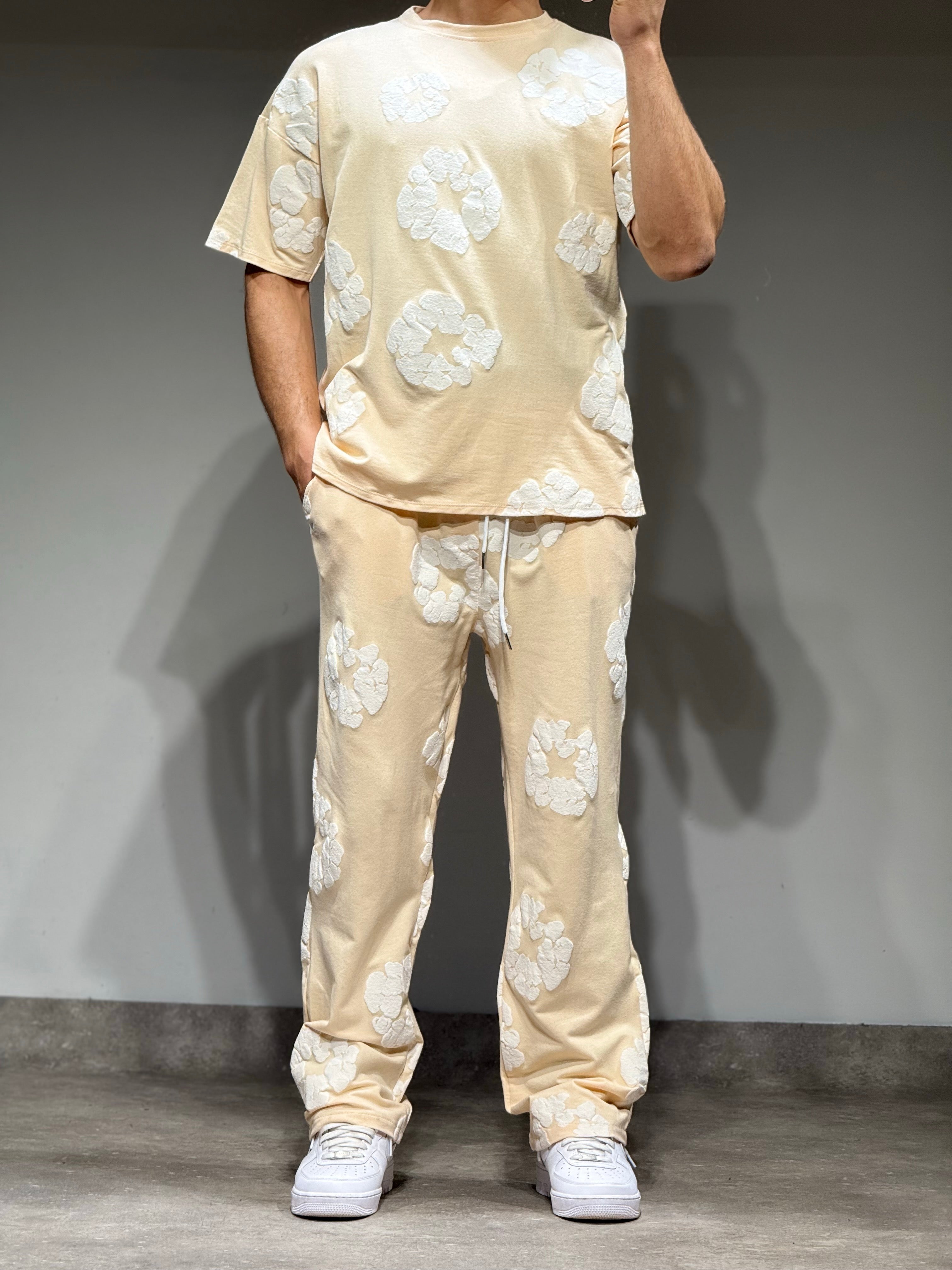 Ensemble Tears t-shirt pantalon beige