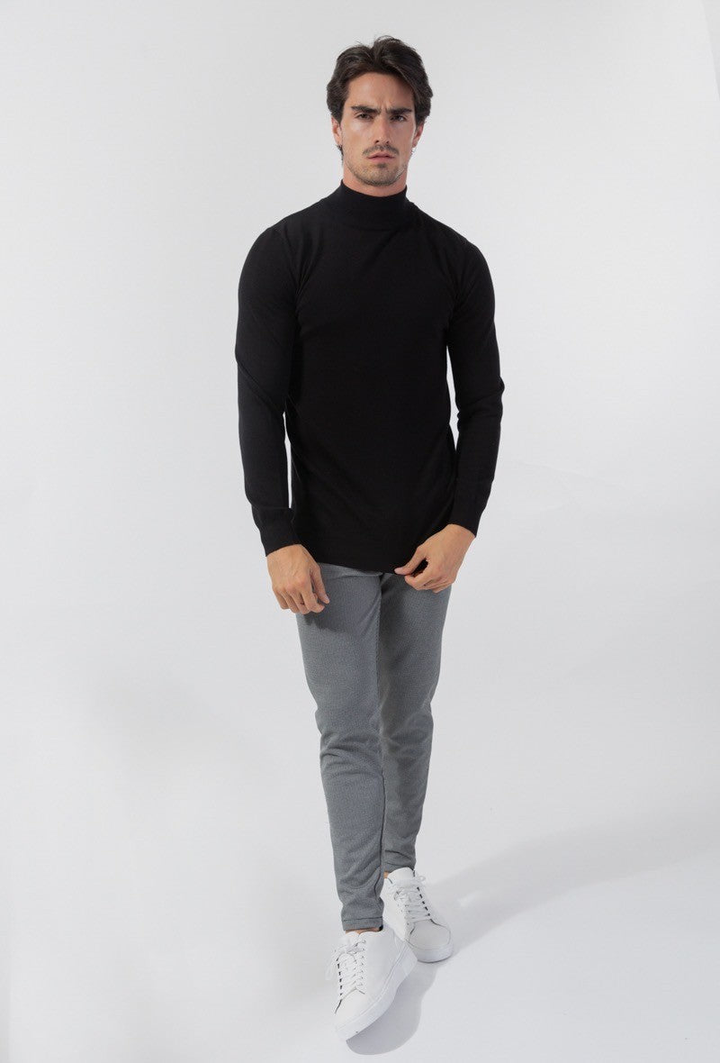 Pull Col montant noir