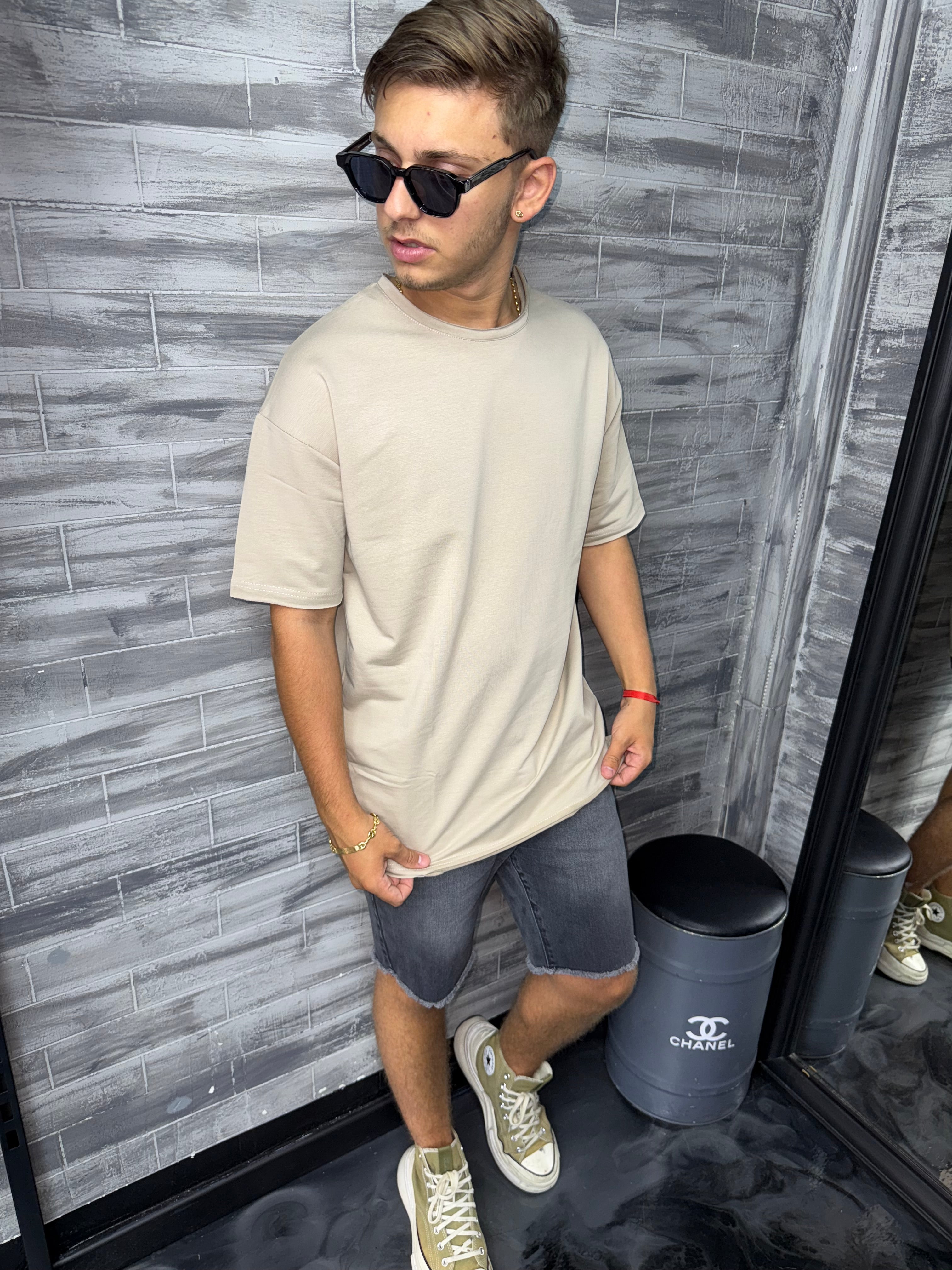 T-shirt Oversize uni beige