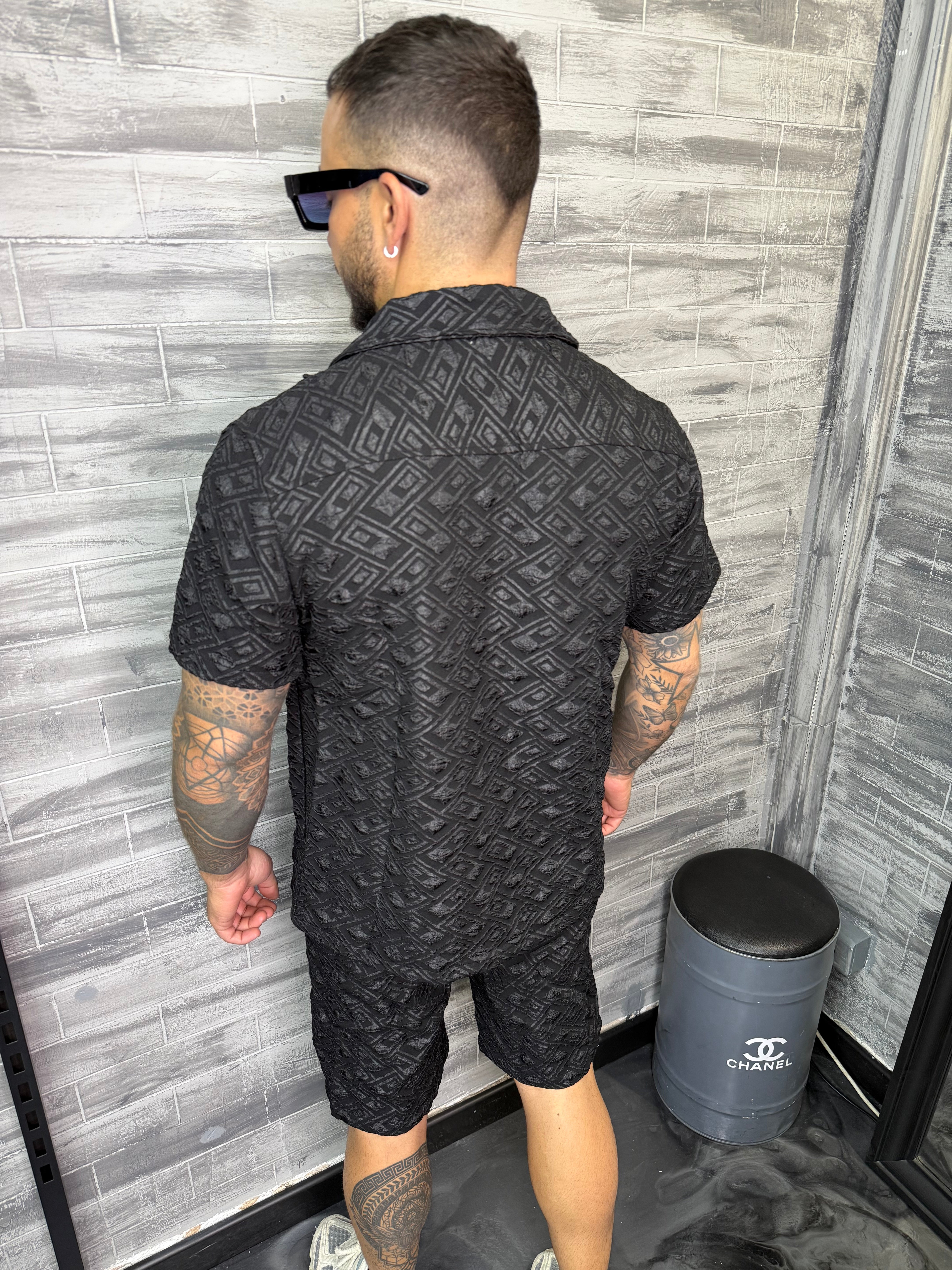 Ensemble Napoli short + chemise noir