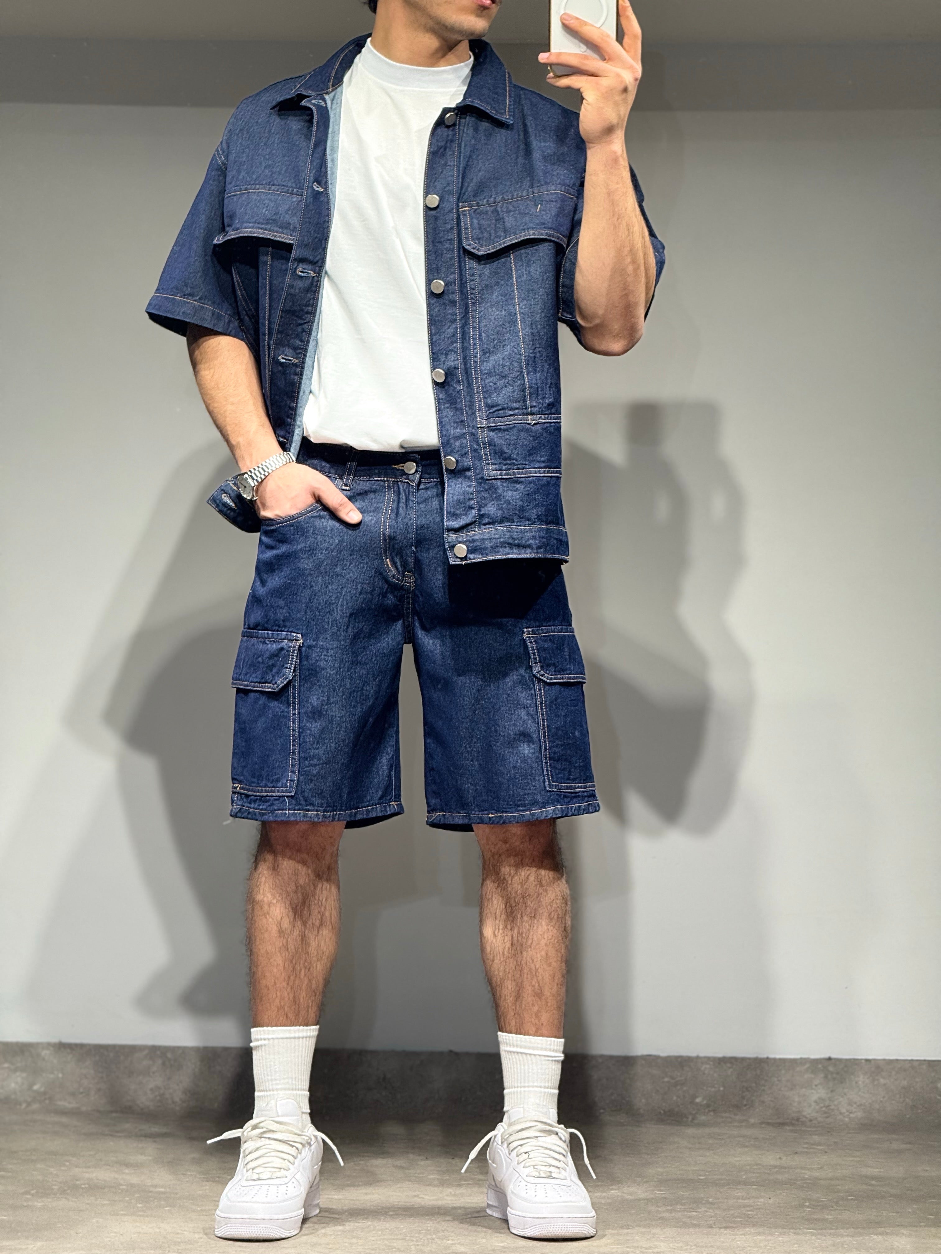 Ensemble Jean short + chemise brut