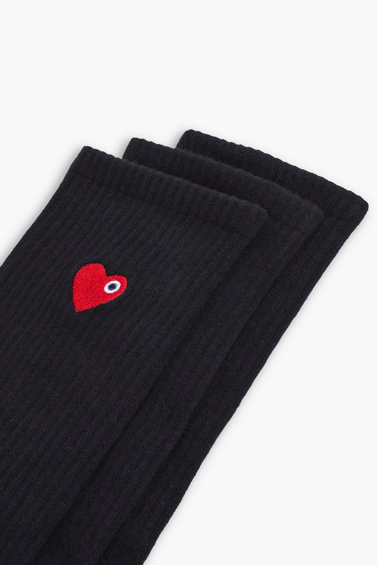 ADJ Chaussettes noir cœur rouge