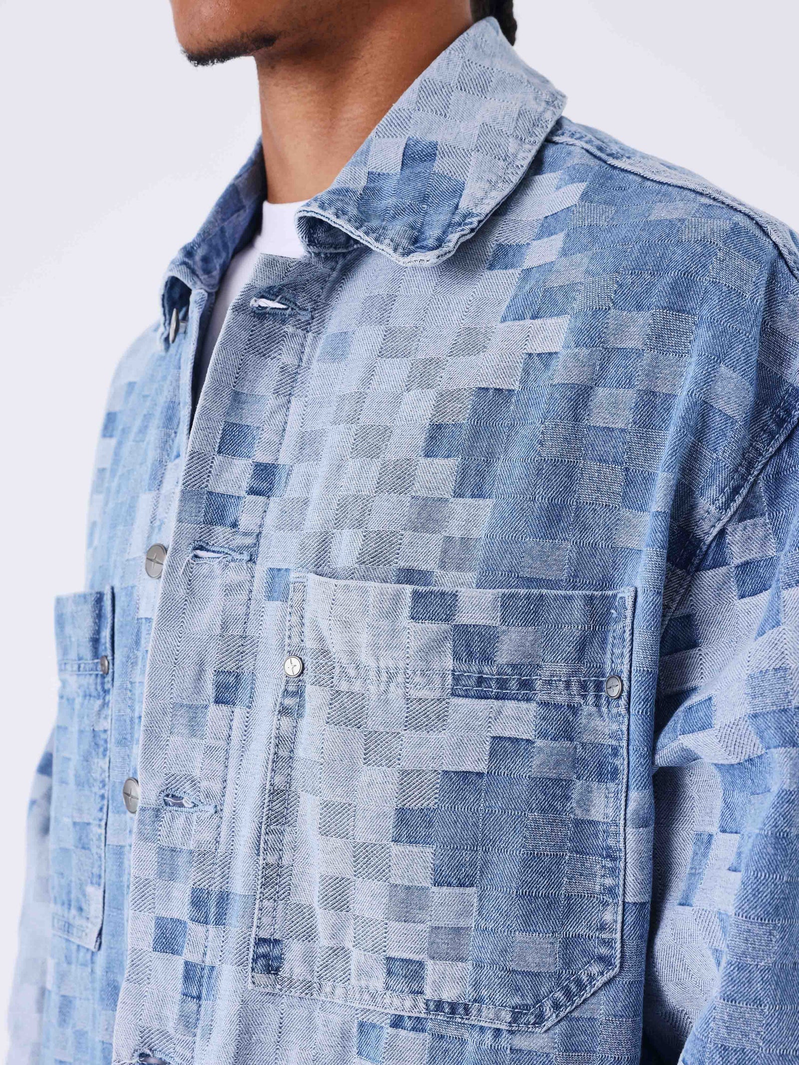 PXP - Veste en jean pixel bleu