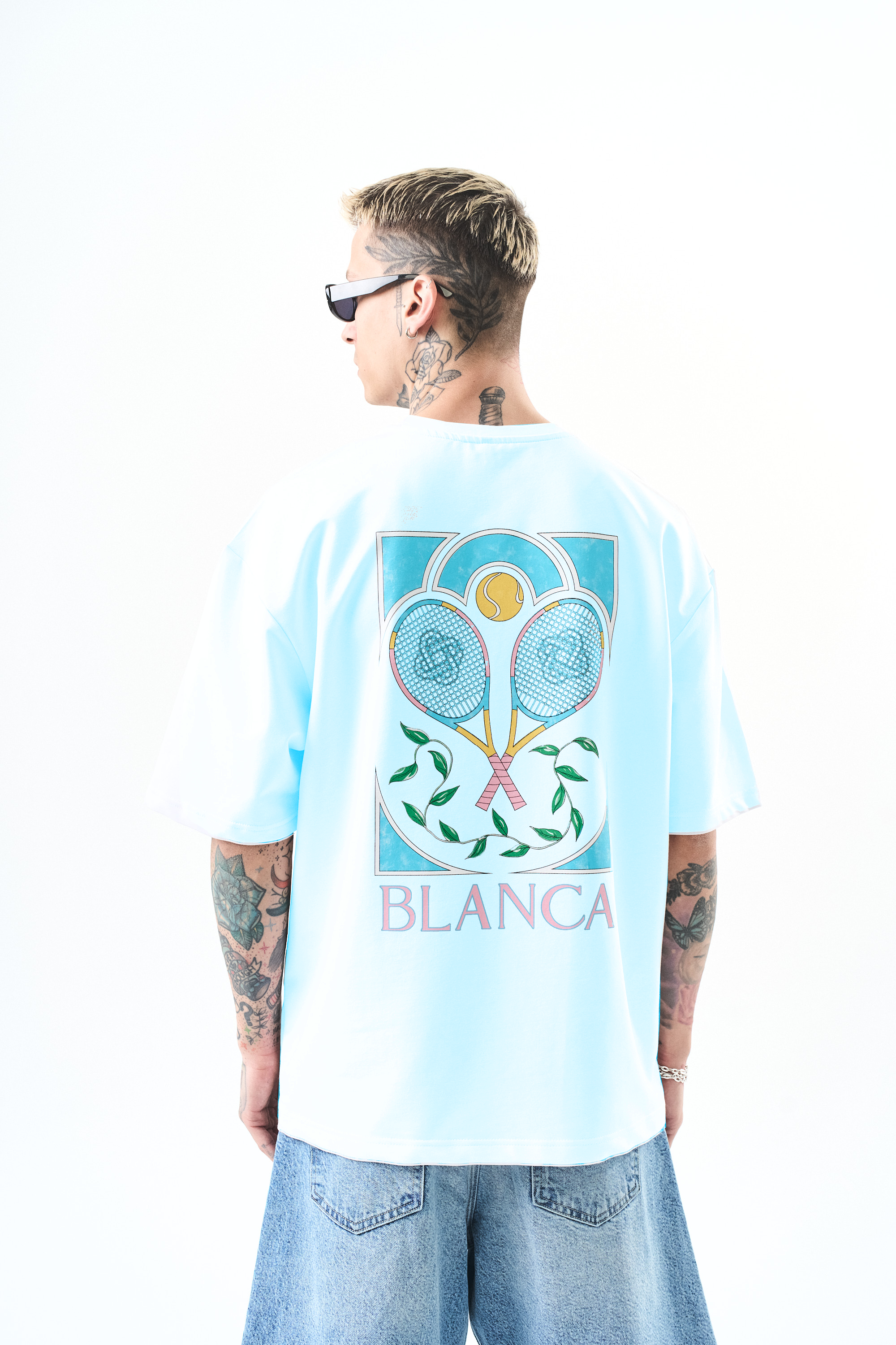 T-shirt Blanca raquette bleu