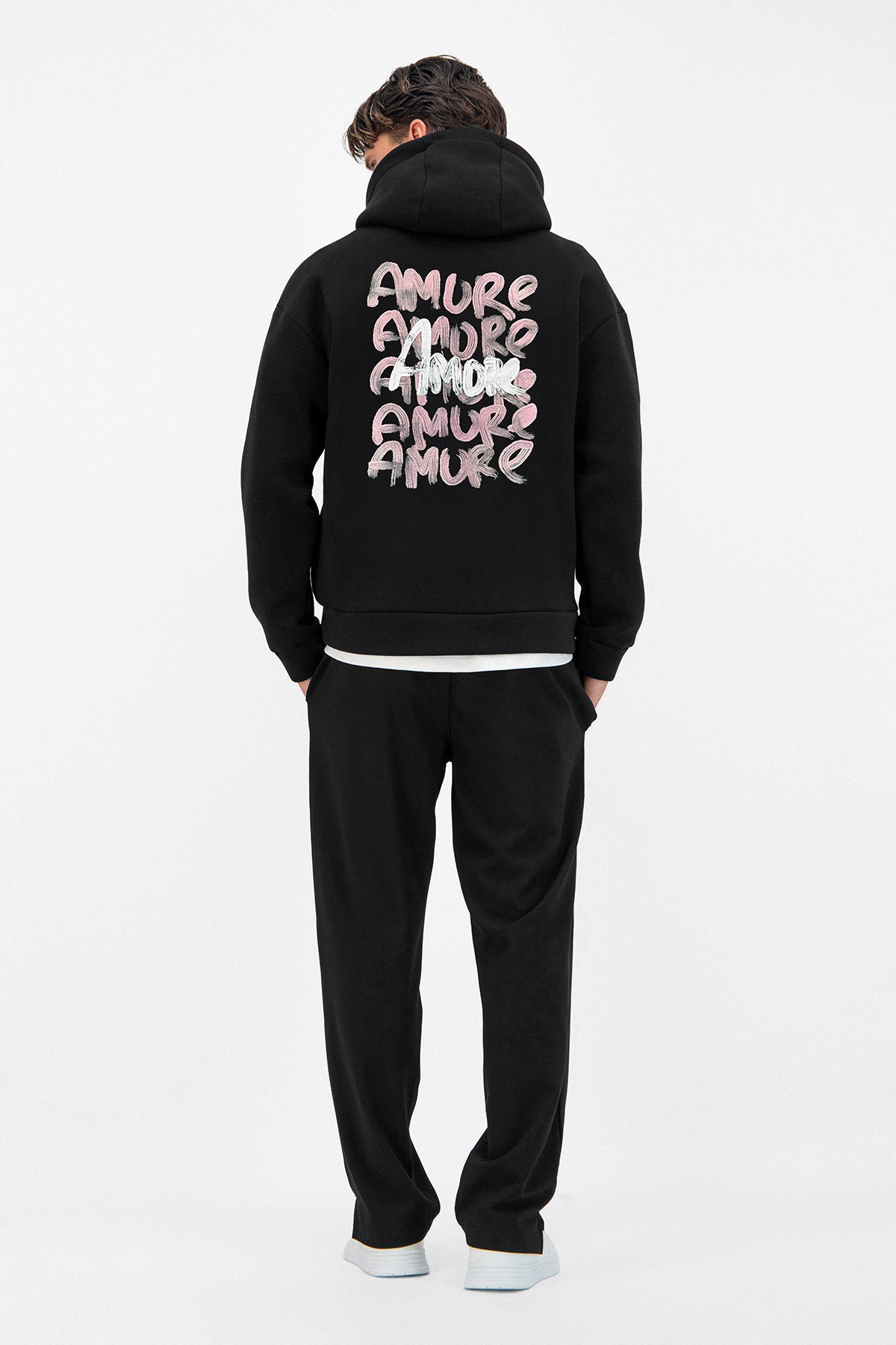 Sweat capuche noir Amore