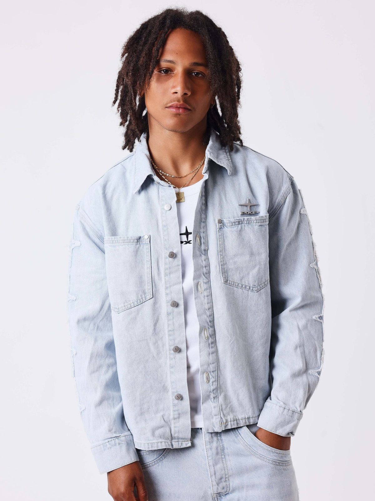PXP - VESTE EN JEAN POLARIS BLEU CLAIR