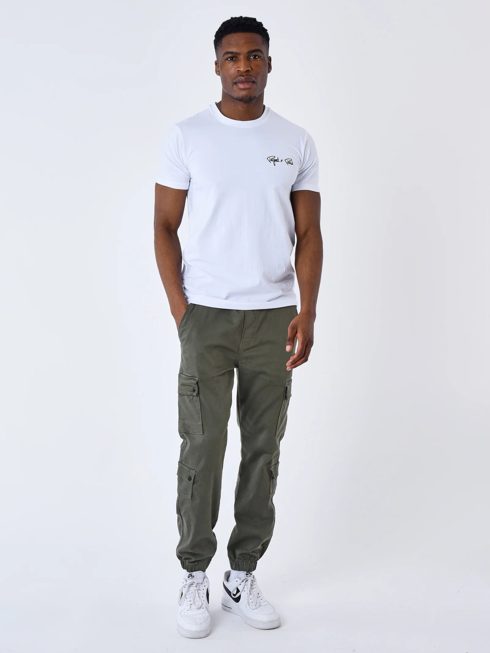 PXP - Pantalon cargo multipoches kaki