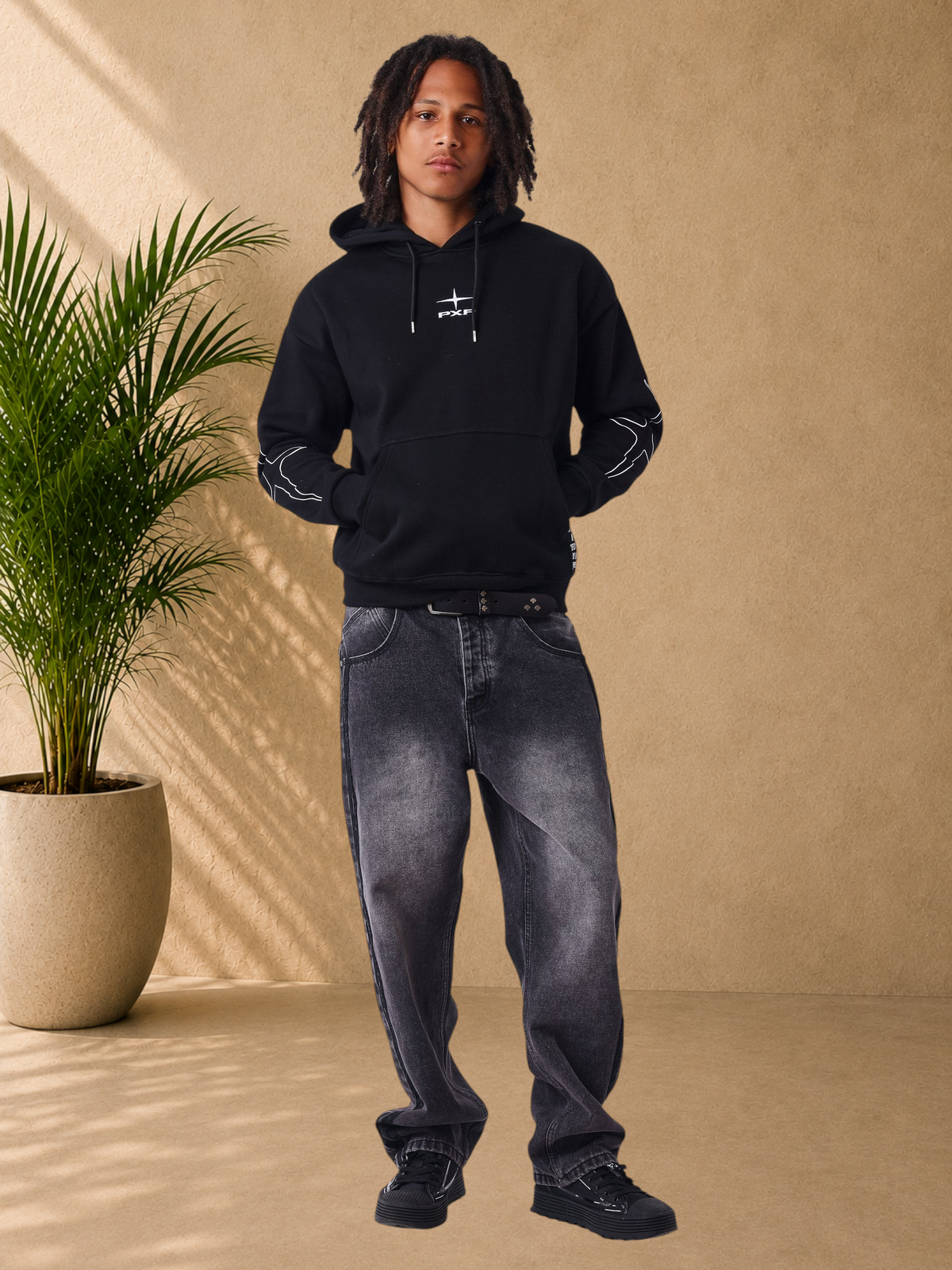 PXP -SWEAT CAPUCHE NOIR CHANGE THE GAME