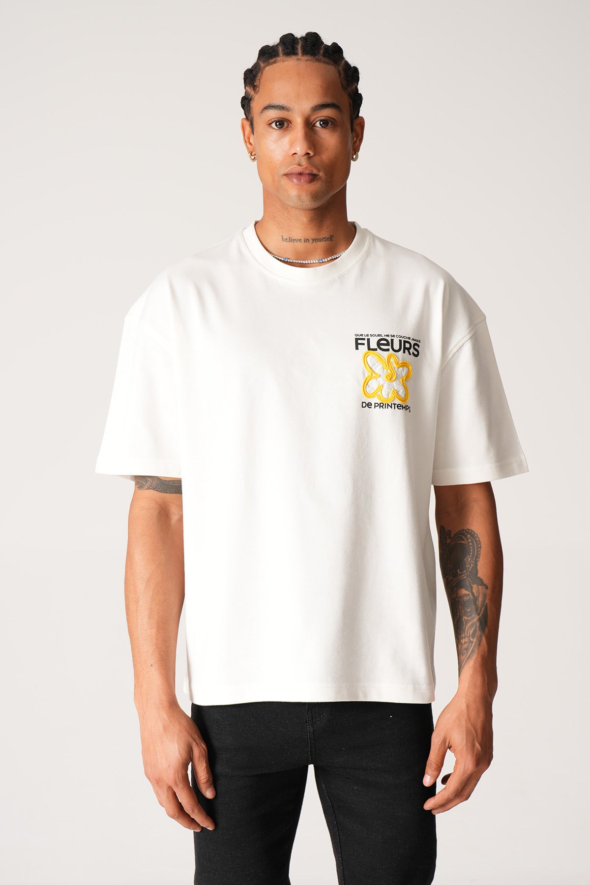 T-Shirt fleur blanc