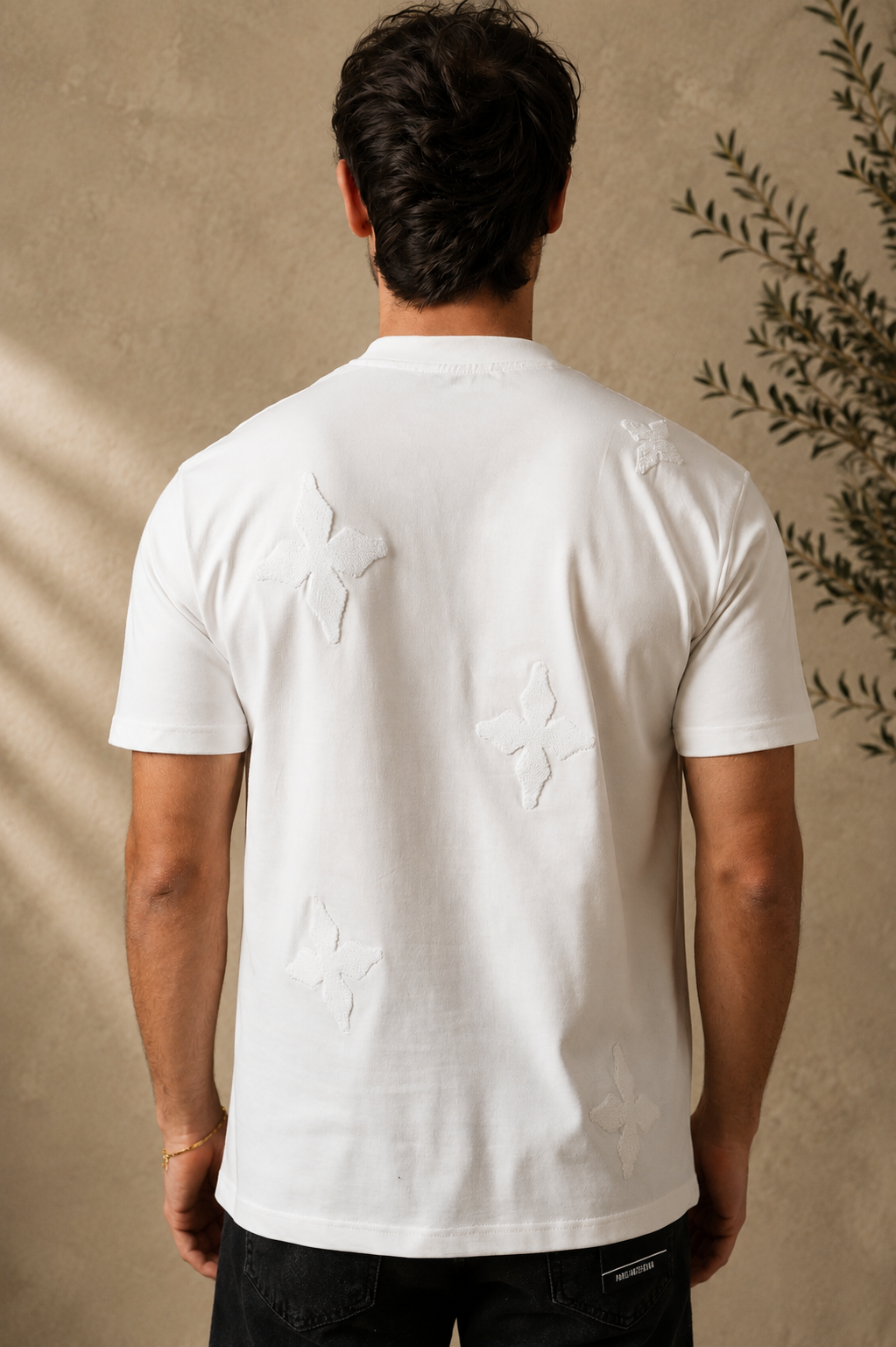 T-Shirt Trèfle relief blanc