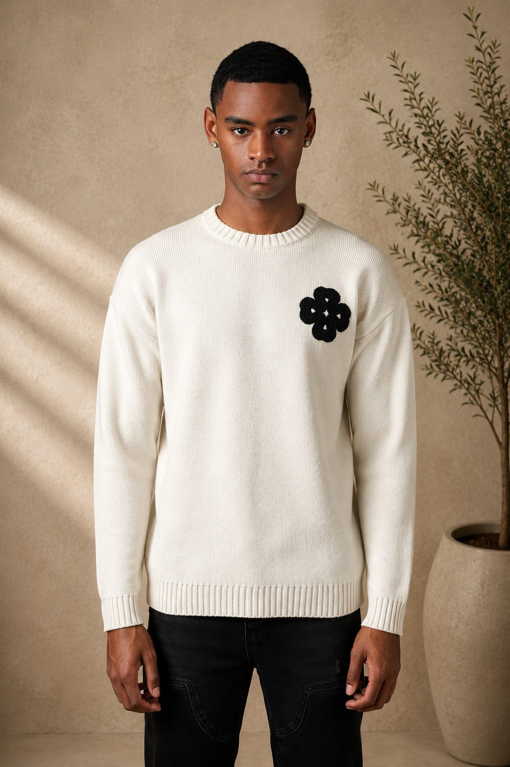 Pull Treffle blanc