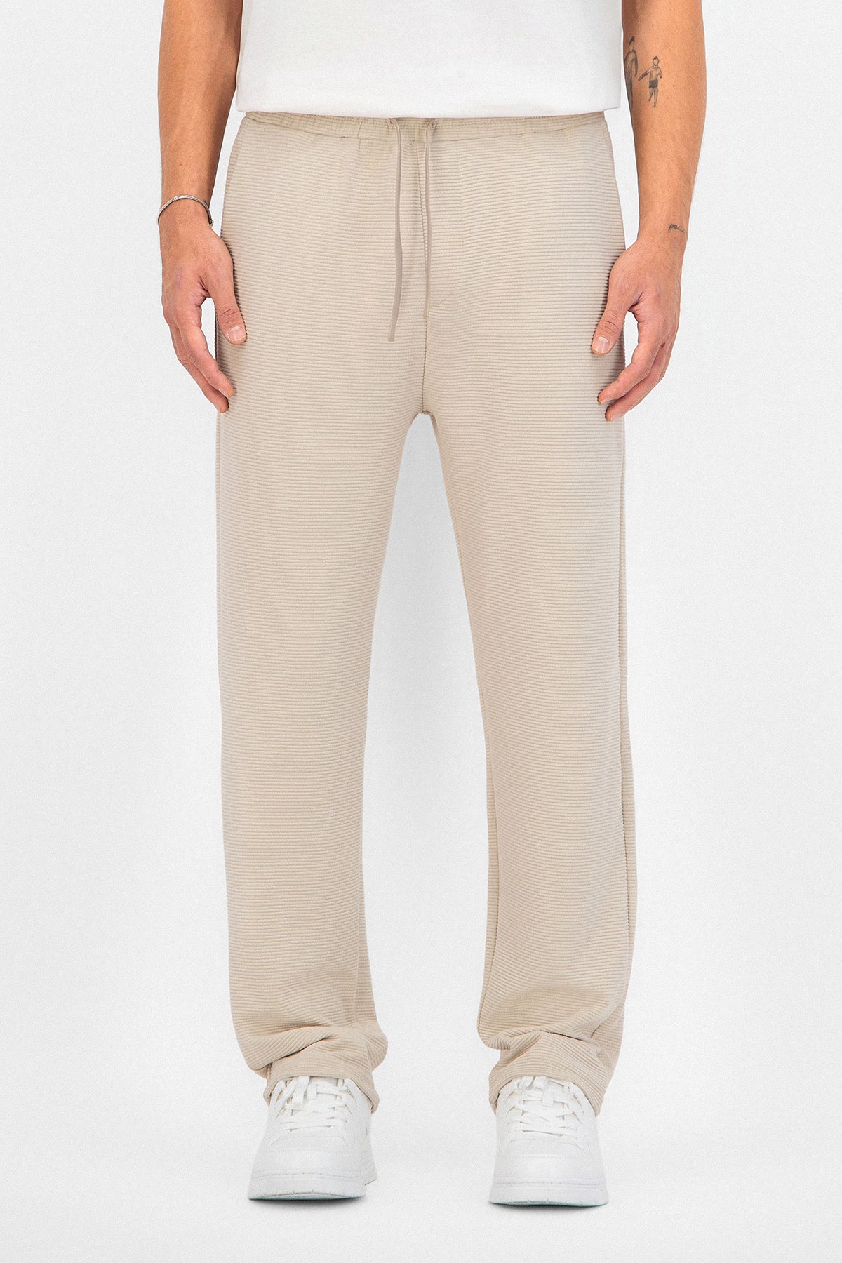 Pantalon texturé beige