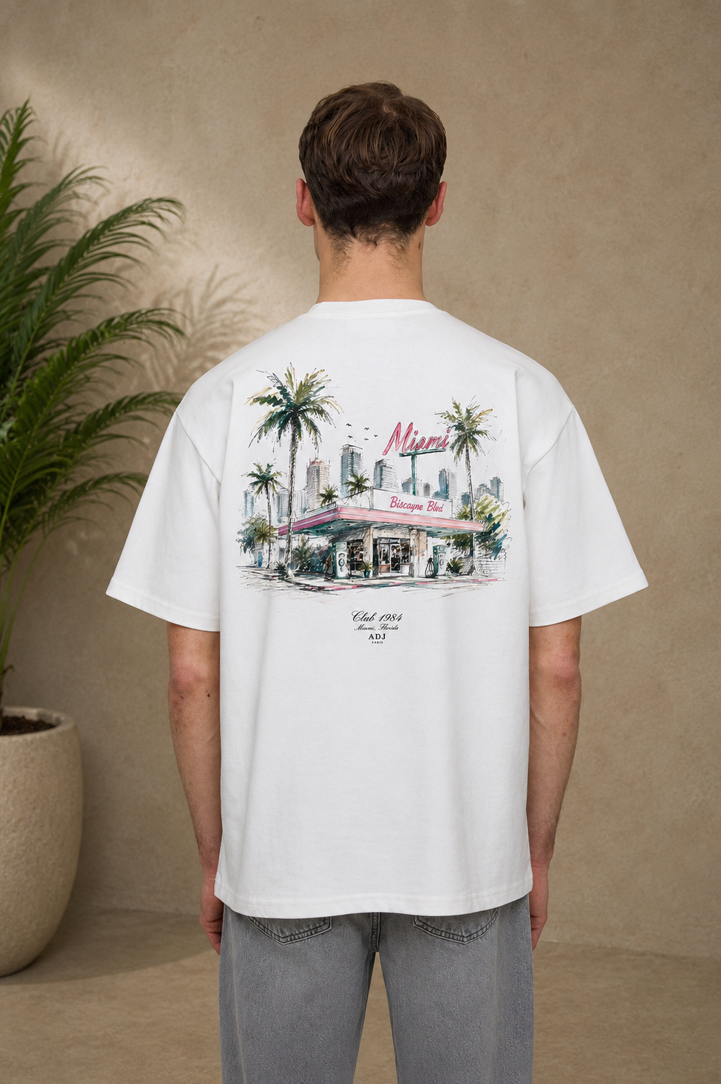 T-shirt Miami blanc