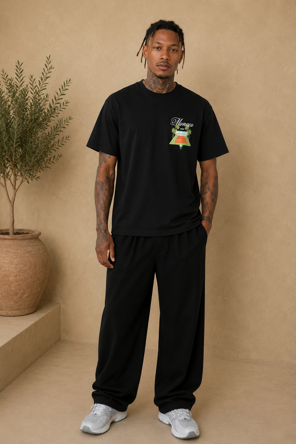 T-Shirt Monaco Tennis noir