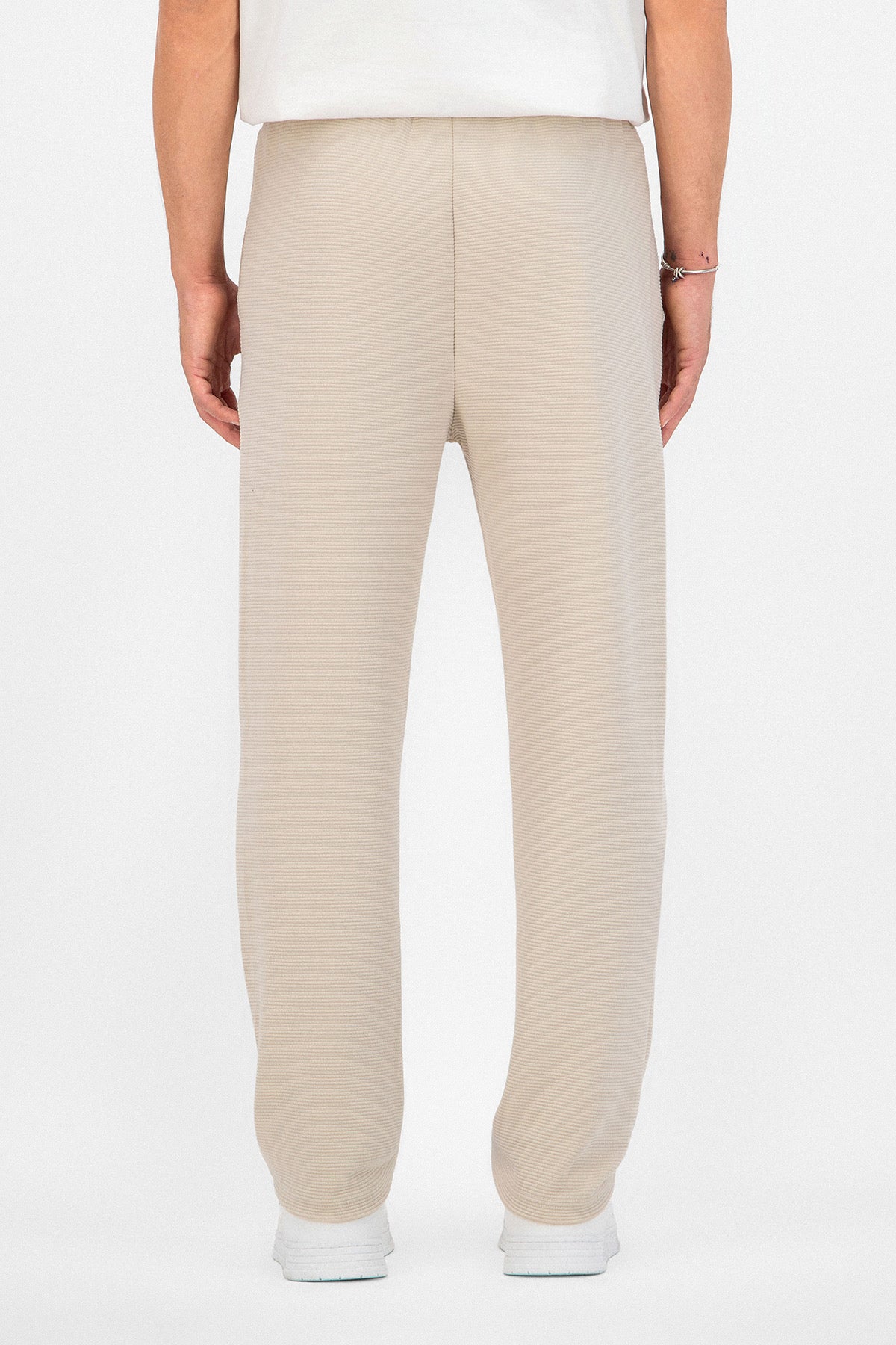 Pantalon texturé beige