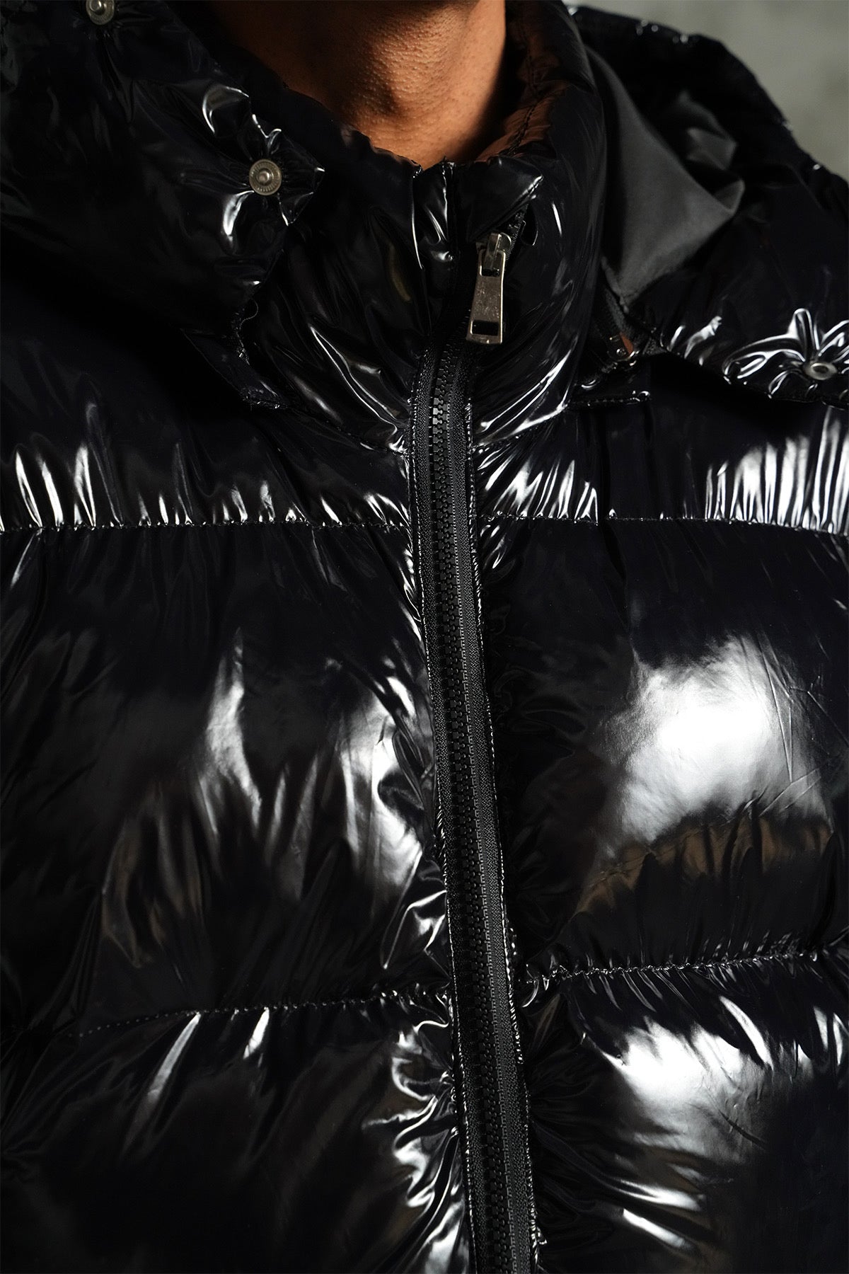 Doudoune brillante noir