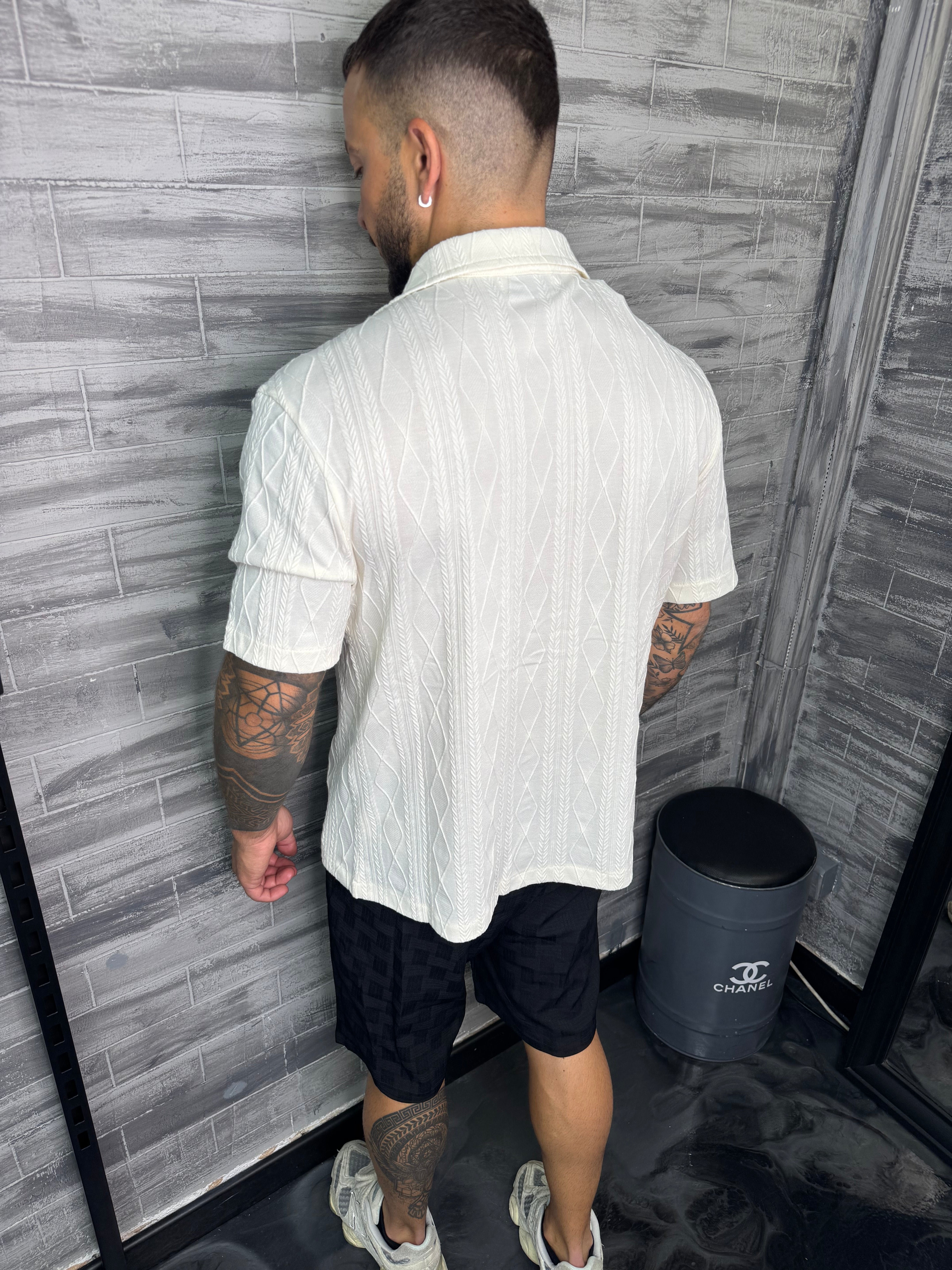 Chemise Valence M. courte blanc cassé