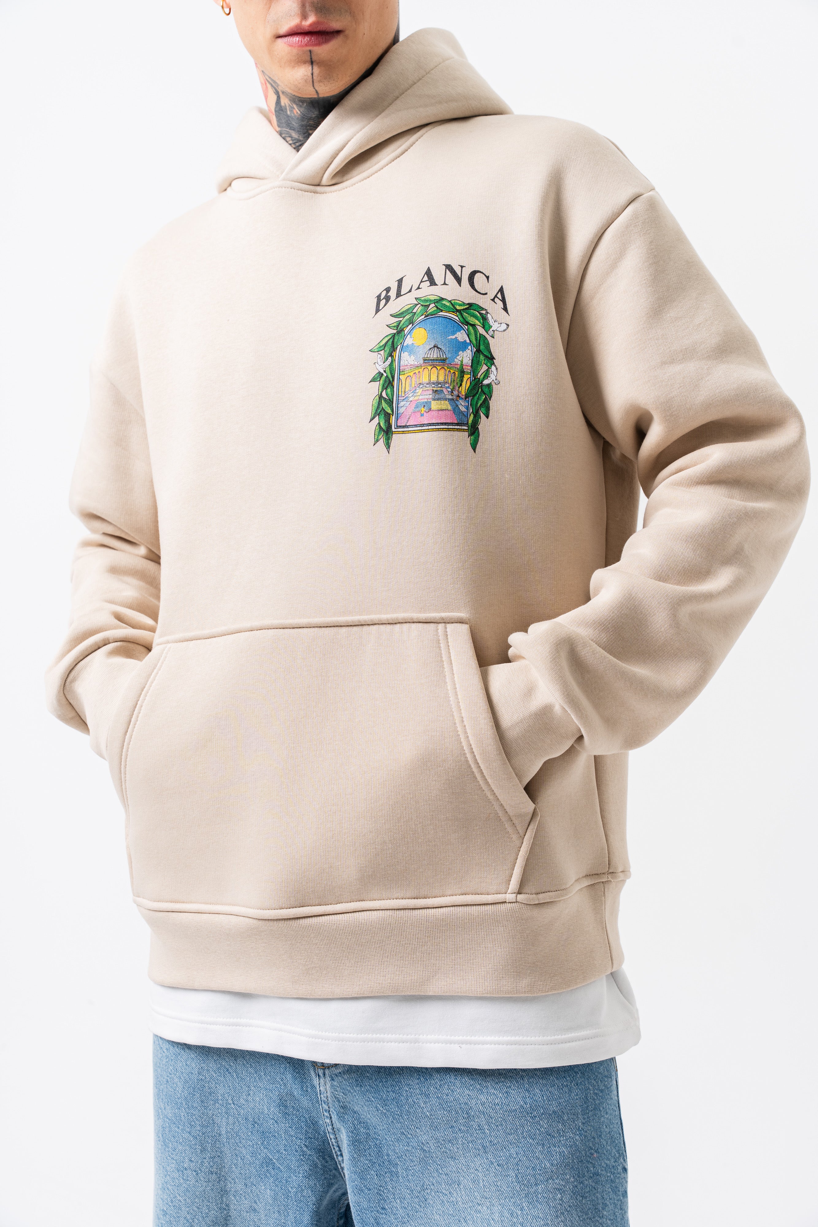 Sweat capuche BLANCA beige