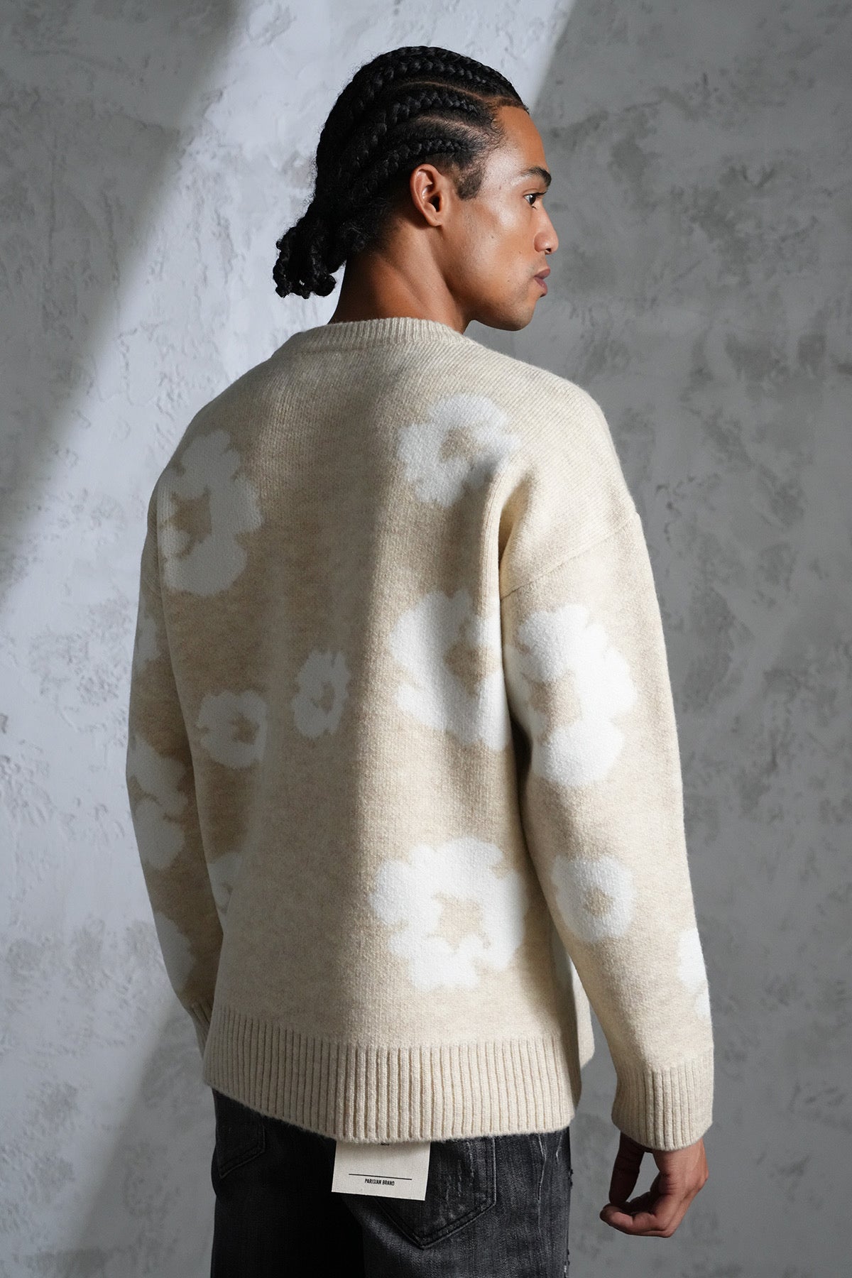 Pull maille Tears beige