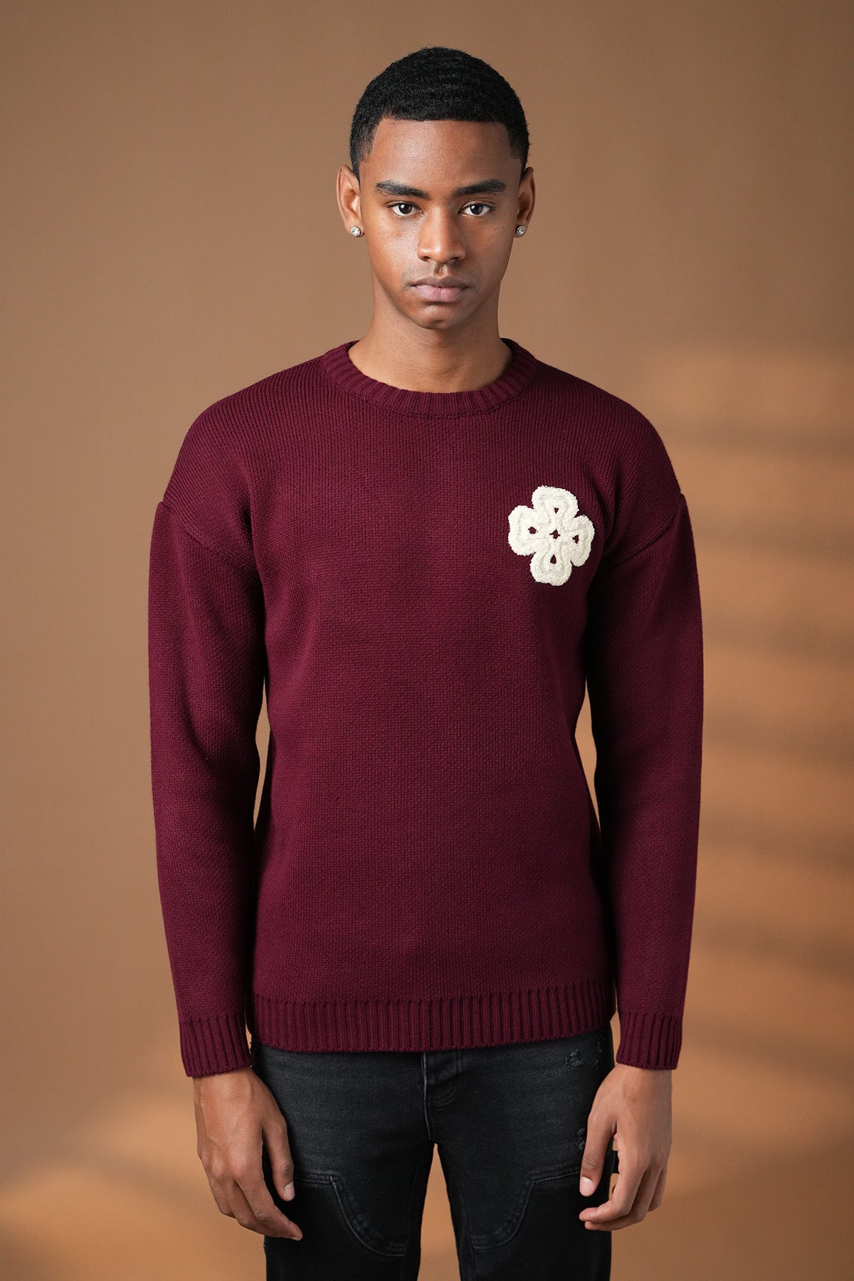 Pull Treffle bordeaux