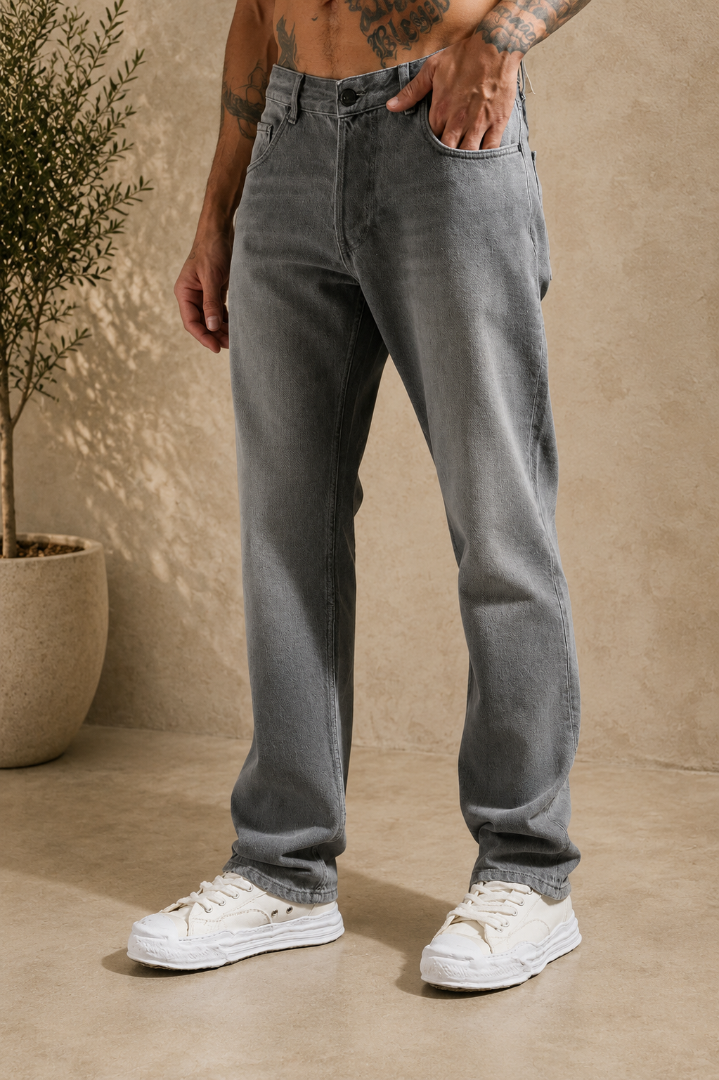 Jean regular gris