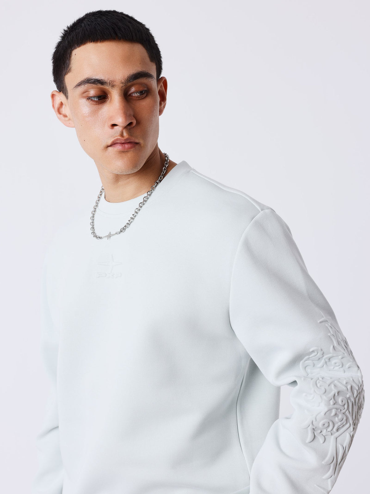 PXP -SWEAT LOGO BRODÉ GRIS CLAIR